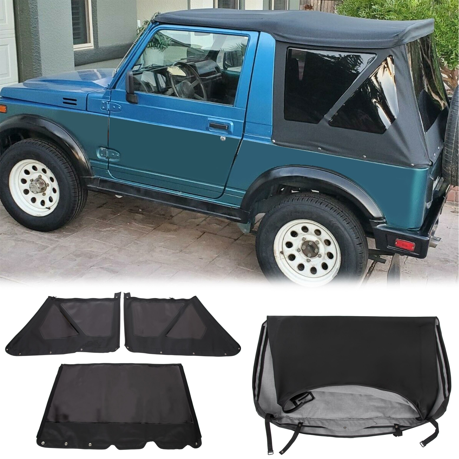 KOJEM For 86-94 Suzuki Samurai Replacement Soft Top w/ Removable Tinted Windows KOJEM For 86-94 Suzuki Samurai Replacement Soft Top w/ Removable Tinted Windows