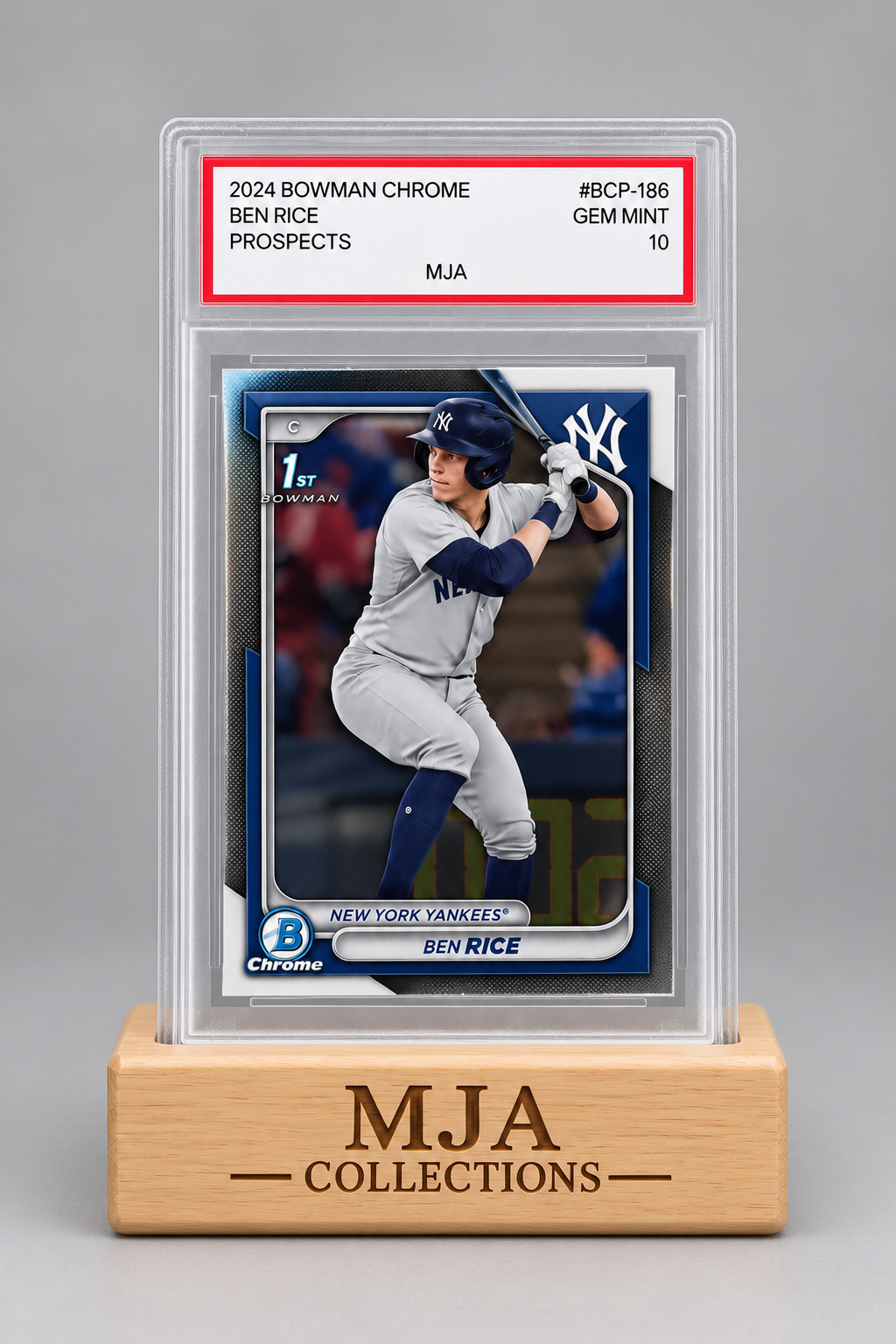 2024 Bowman Chrome Ben Rice 1st Bowman #BCP-186 Graded 10 Gem Mint Yankees 2024 Bowman Chrome Ben Rice 1st Bowman #BCP-186 Graded 10 Gem Mint Yankees