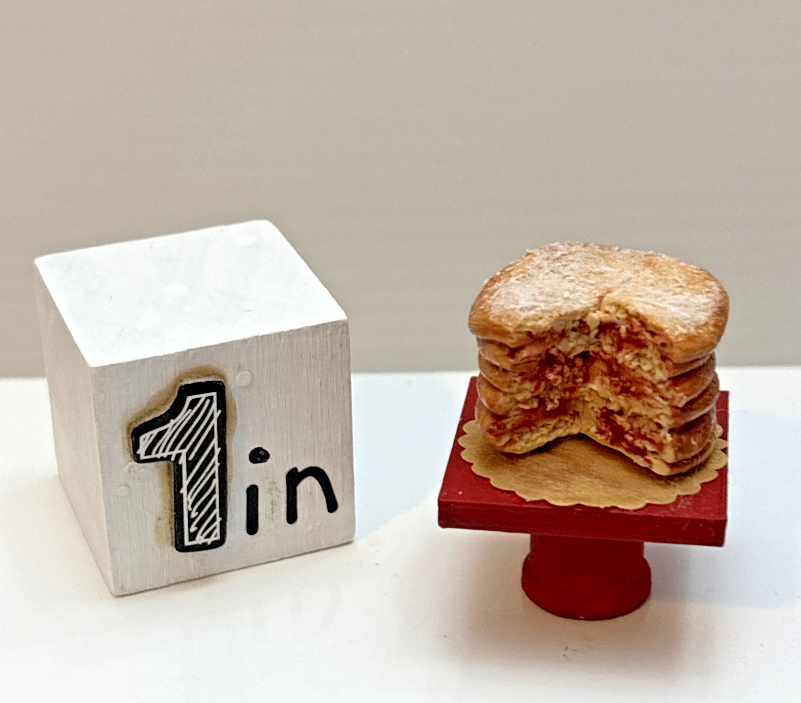 Grandma\'s Stack Cake on Stand Handcrafted Artisan Dollhouse 1:12 Miniature Grandma\'s Stack Cake on Stand Handcrafted Artisan Dollhouse 1:12 Miniature