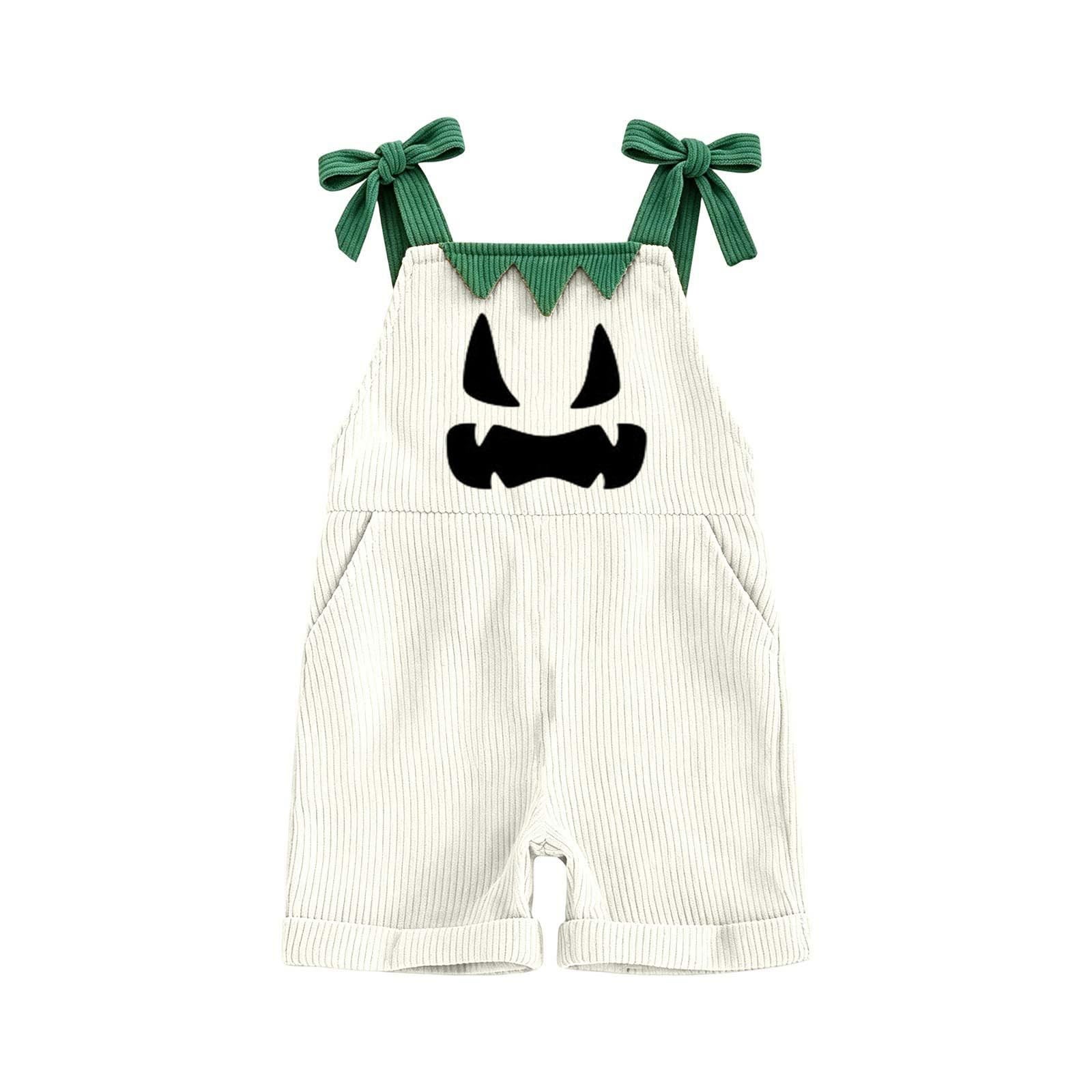 Halloween Costume Cute Pumpkin Ghost Overalls for Toddler Boys Girls