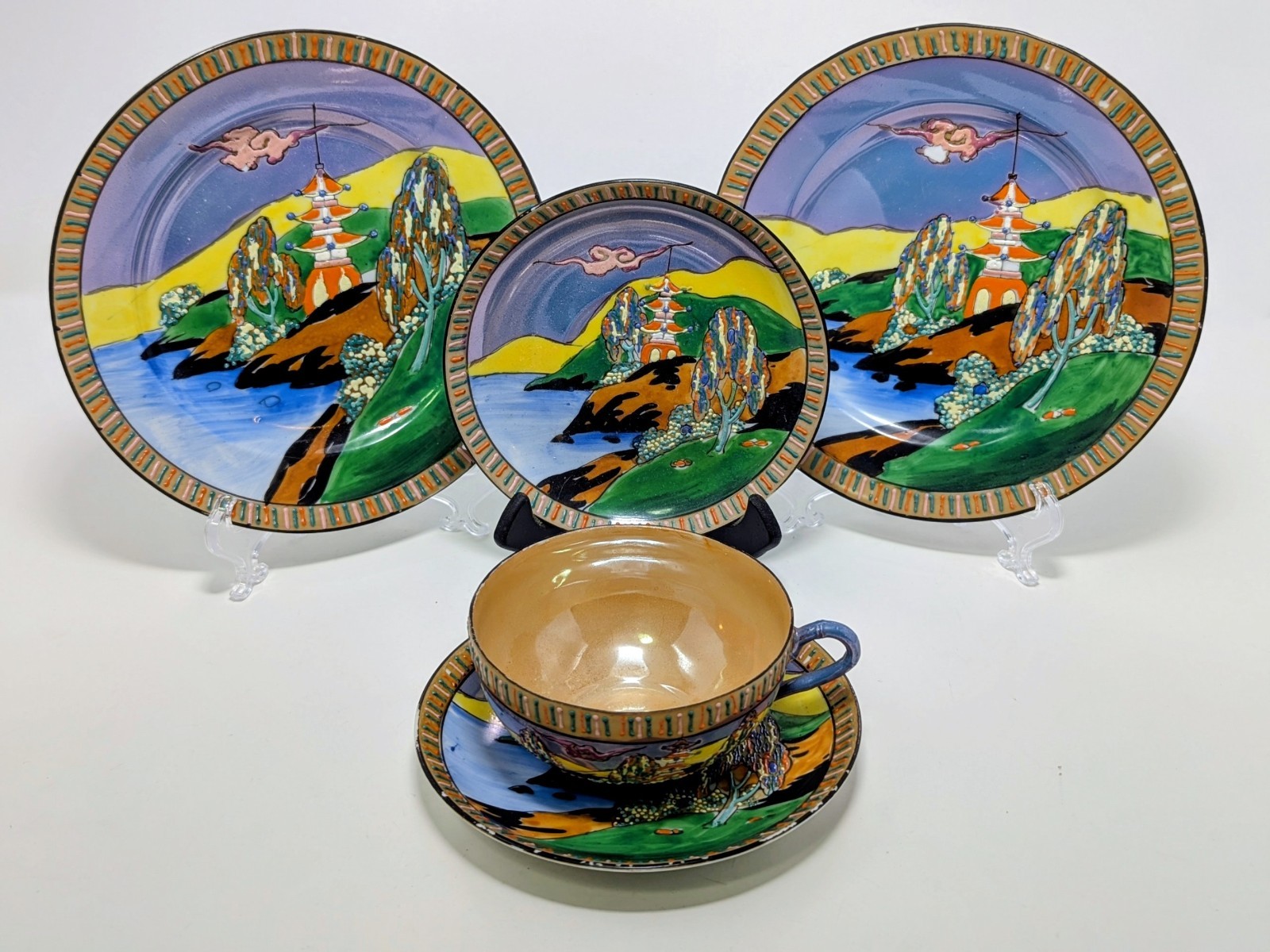 Vintage Hand Painted Takito Company Japanese 5 Pc. Lusterware Lot (1921-1941) Vintage Hand Painted Takito Company Japanese 5 Pc. Lusterware Lot (1921-1941)