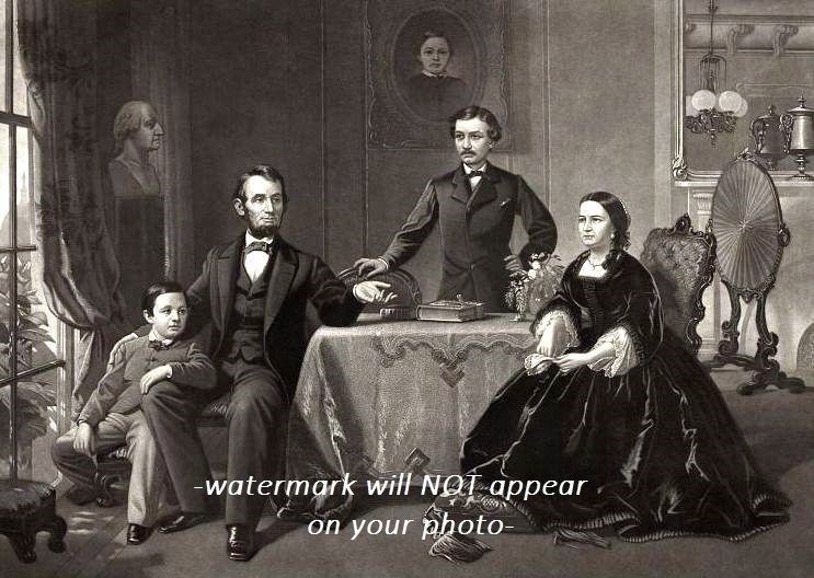1866 Abraham Lincoln Family PHOTO Portrait Republican President, Mary Todd, Tad