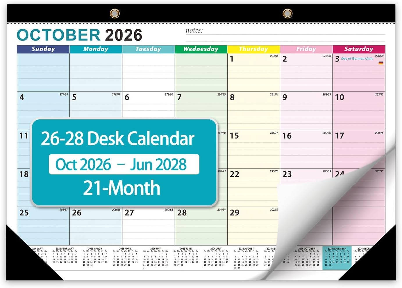 Desk Calendar 2027-2028, Desktop Calendar 21 Month, Oct -Jun 2028 Desk Calendar 2027-2028, Desktop Calendar 21 Month, Oct -Jun 2028