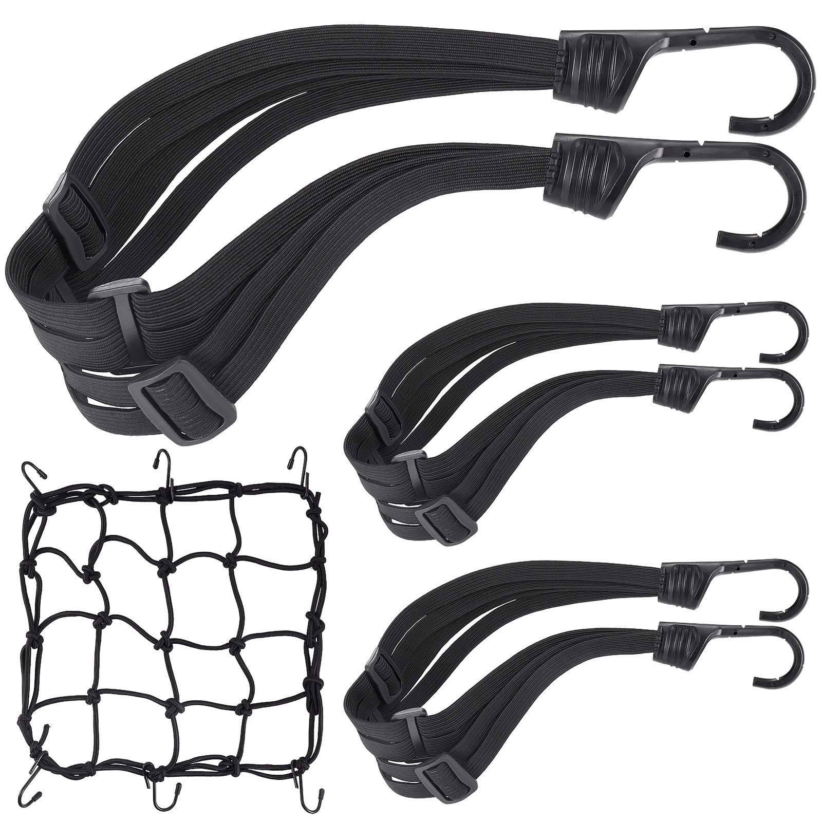 4pcs Motorcycle Luggage Straps, 3pcs Elastic Motorcycles 30cm x 30cm, Black 4pcs Motorcycle Luggage Straps, 3pcs Elastic Motorcycles 30cm x 30cm, Black