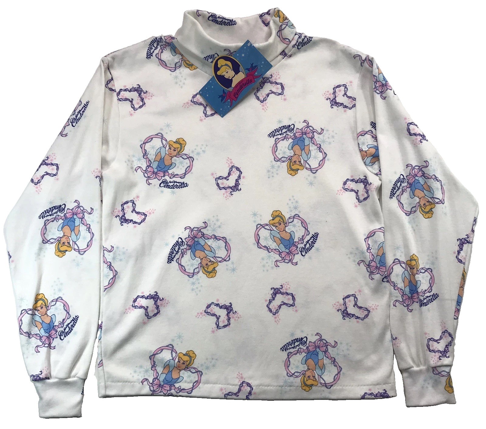 (NWT) Vtg 90s Walt Disney CINDERELLA Princess AOP Shirt Girls Youth Large RARE (NWT) Vtg 90s Walt Disney CINDERELLA Princess AOP Shirt Girls Youth Large RARE