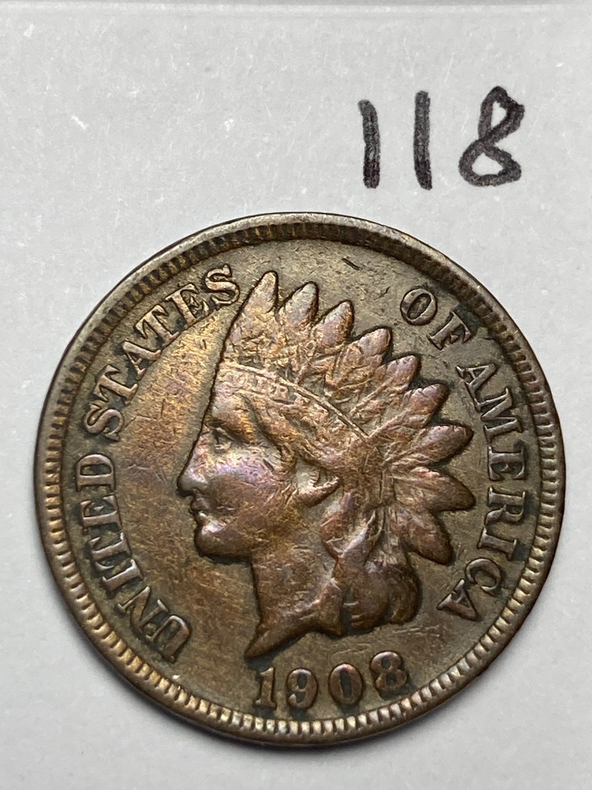 1908-S INDIAN CENT, #118 1908-S INDIAN CENT, #118