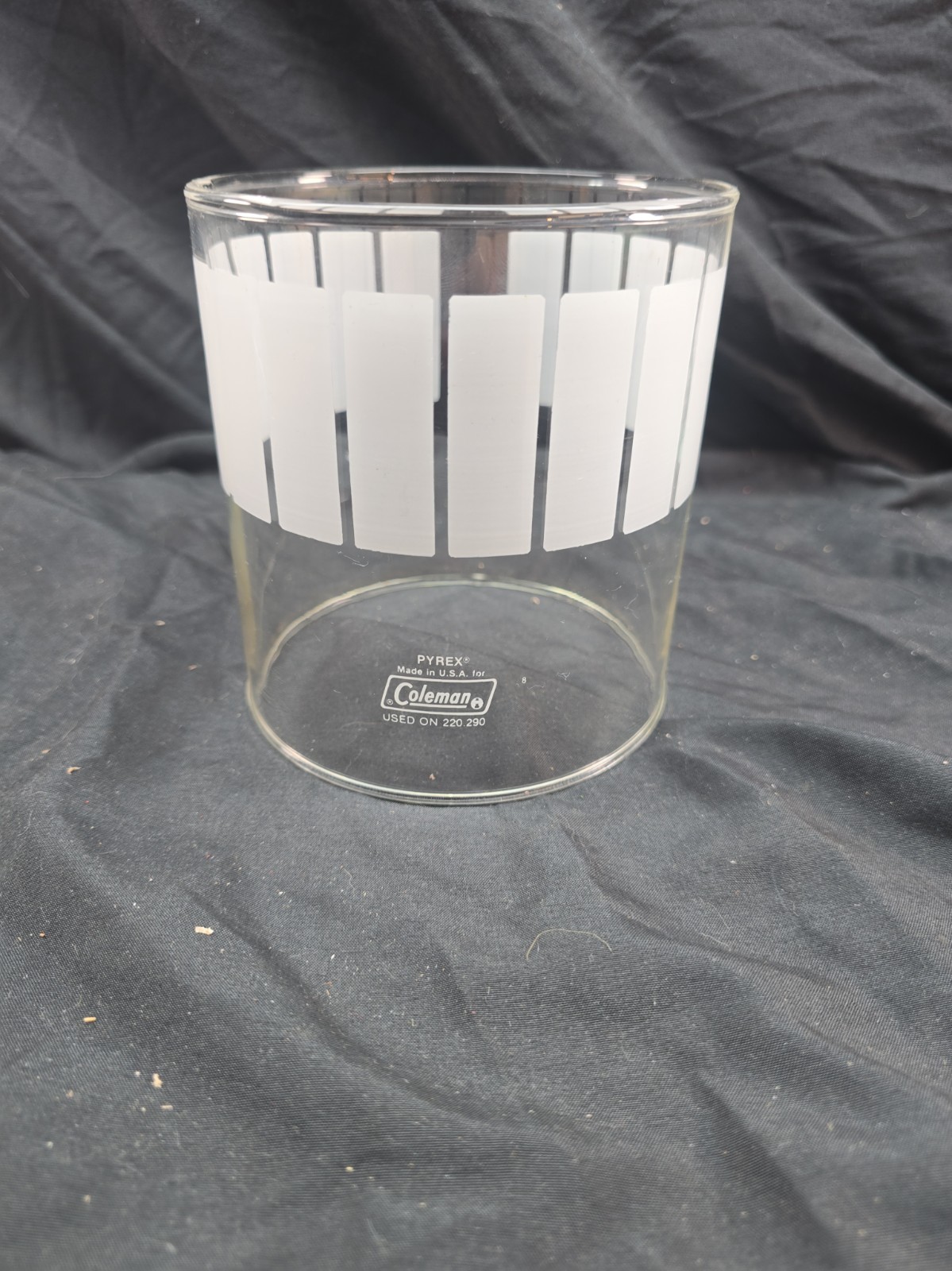 Vintage Coleman PYREX White Frosted Picket Fence Globe for 220 290 CLEAN EX COND Vintage Coleman PYREX White Frosted Picket Fence Globe for 220 290 CLEAN EX COND