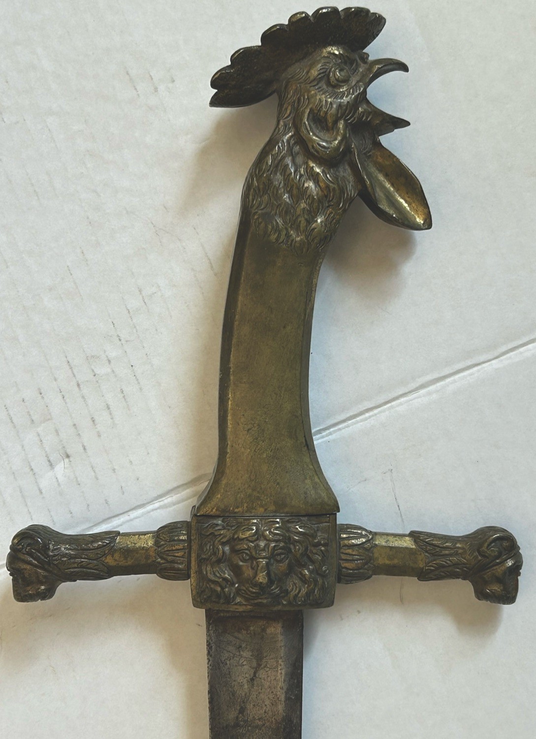 Antique Napoleonic French Sappers Rooster Pommel Sword Antique Napoleonic French Sappers Rooster Pommel Sword