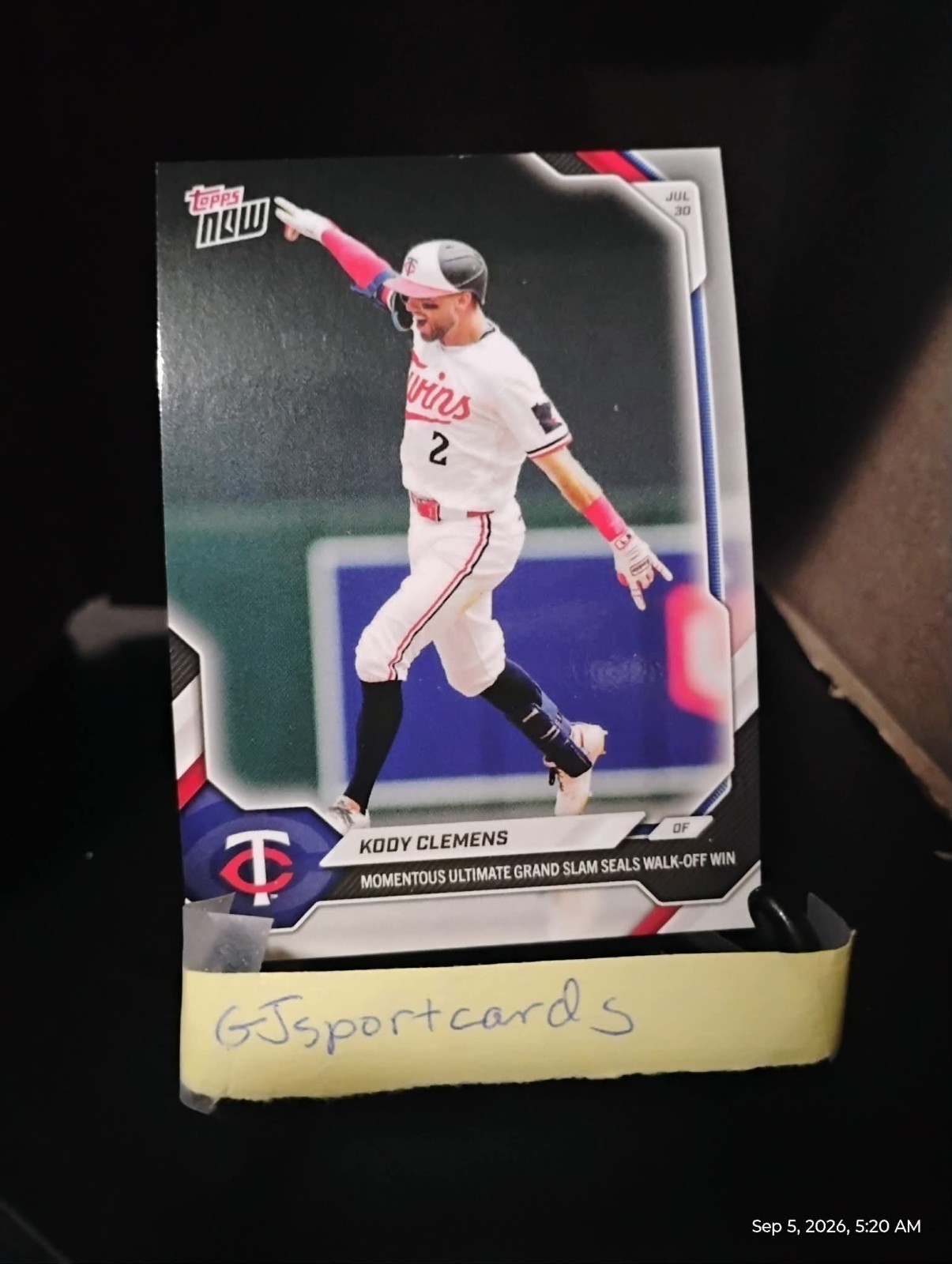 2026 MLB Topps NOW #501 Kody Clemens Ultimate Grand Slam Minnesota Twins PR:1354 2026 MLB Topps NOW #501 Kody Clemens Ultimate Grand Slam Minnesota Twins PR:1354