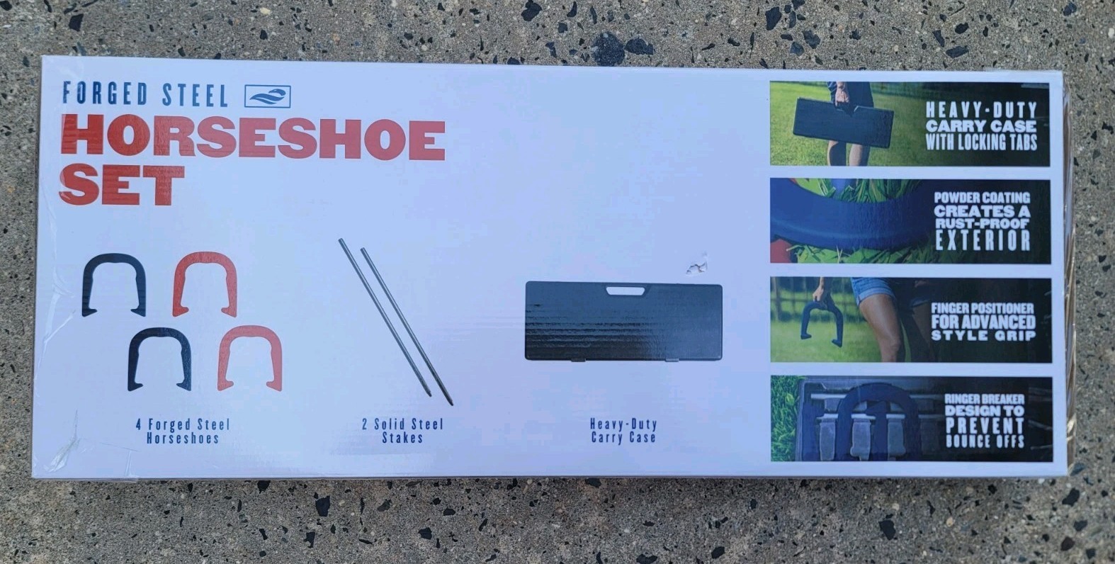 Horseshoe set made of steel with stakes and carrying case BRAND NEW + 