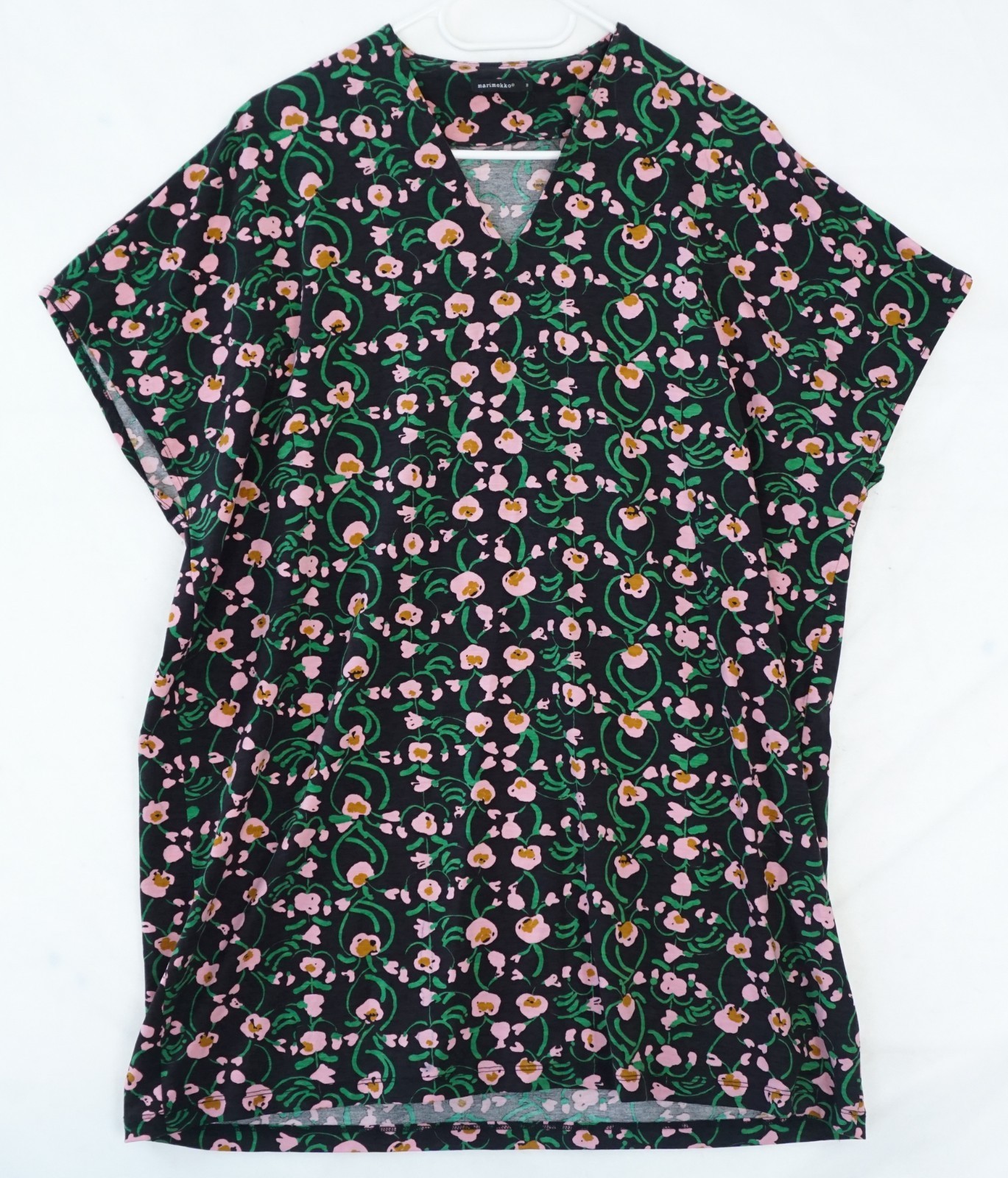 Marimekko Khristina Nurmu Multicolor Floral Print Cotton Dress Size M