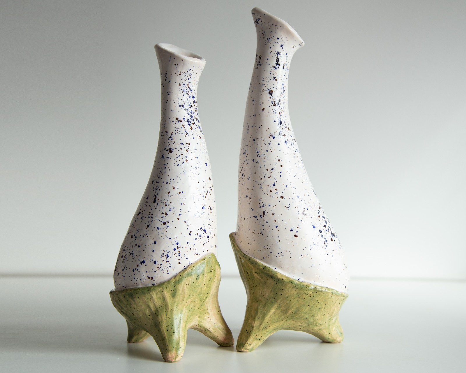 Artisan Sculptural Flover Vases, Unique Ceramic Decoration