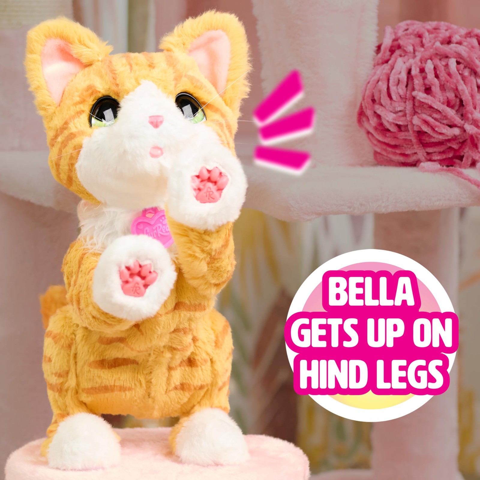 Just Play FurReal Bella Biscuit-Making Kitty, 10 Inch Interactive Plush Cat Toy,