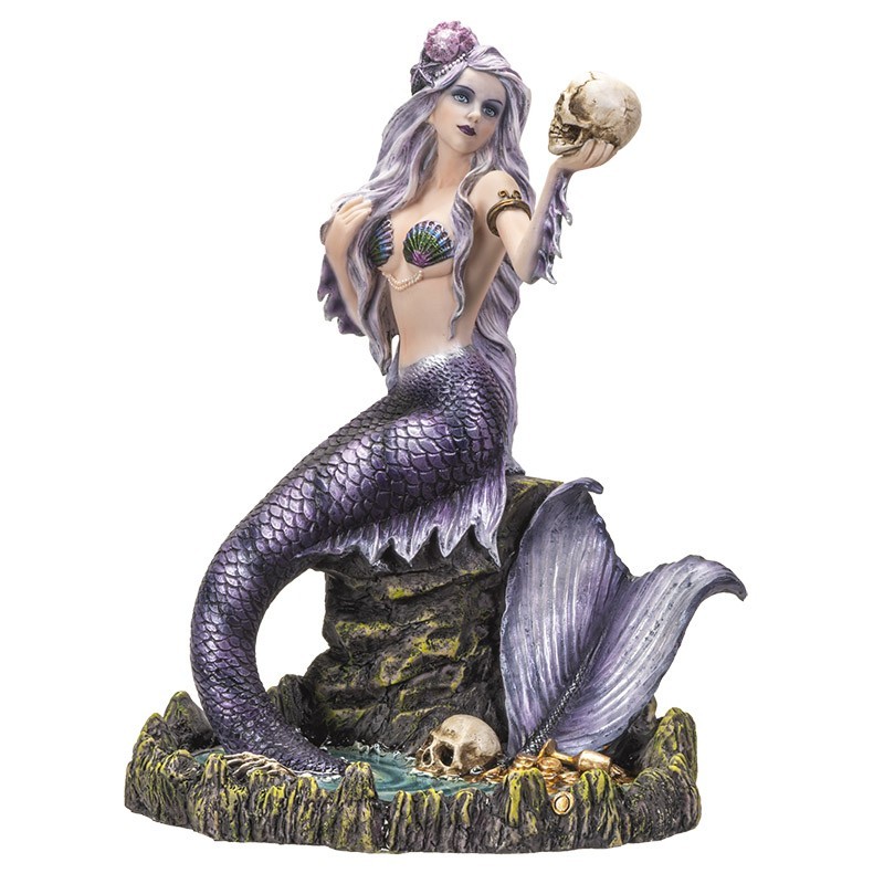 PT Pacific Trading Nautical Collectibles Gothic Mermaid Holding Skull Figure PT Pacific Trading Nautical Collectibles Gothic Mermaid Holding Skull Figure