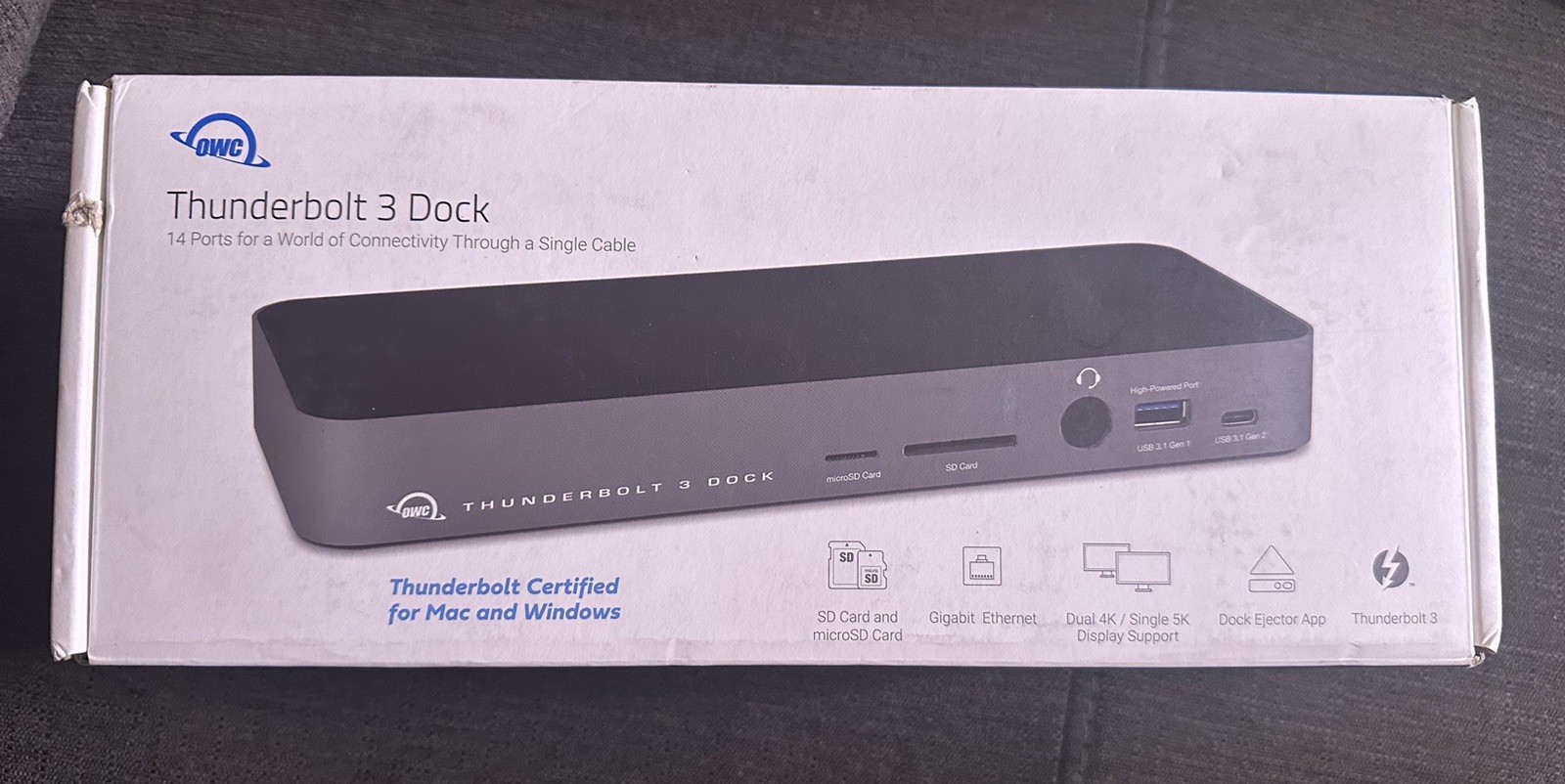 NEW IN BOX OWC TB3DK 14 PSG Thunderbolt 3 Docking Station Mac/Win- Space Gray NEW IN BOX OWC TB3DK 14 PSG Thunderbolt 3 Docking Station Mac/Win- Space Gray