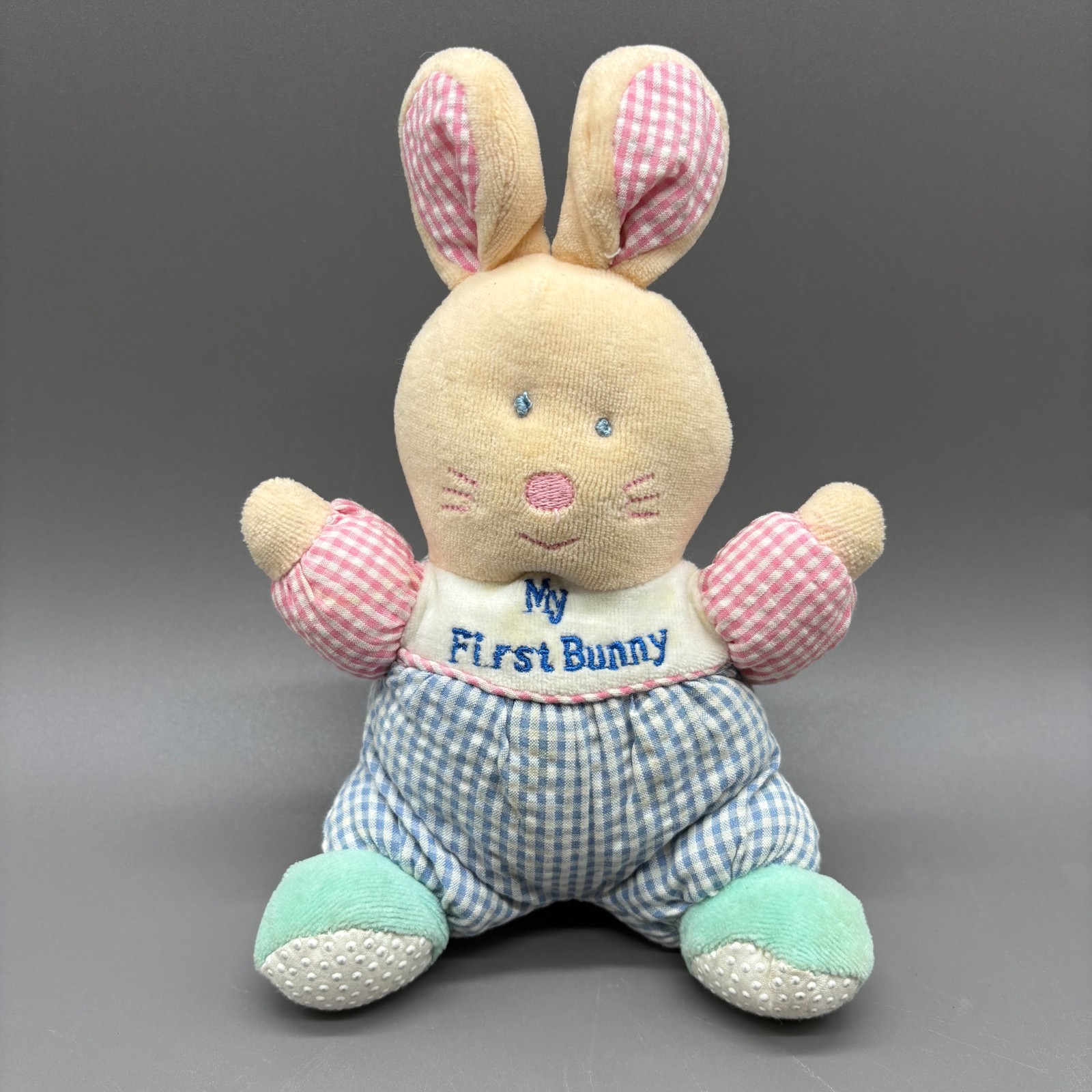 Vintage Carters Prestige My First Bunny Plush Rabbit Baby Rattle Seersucker 90s Vintage Carters Prestige My First Bunny Plush Rabbit Baby Rattle Seersucker 90s