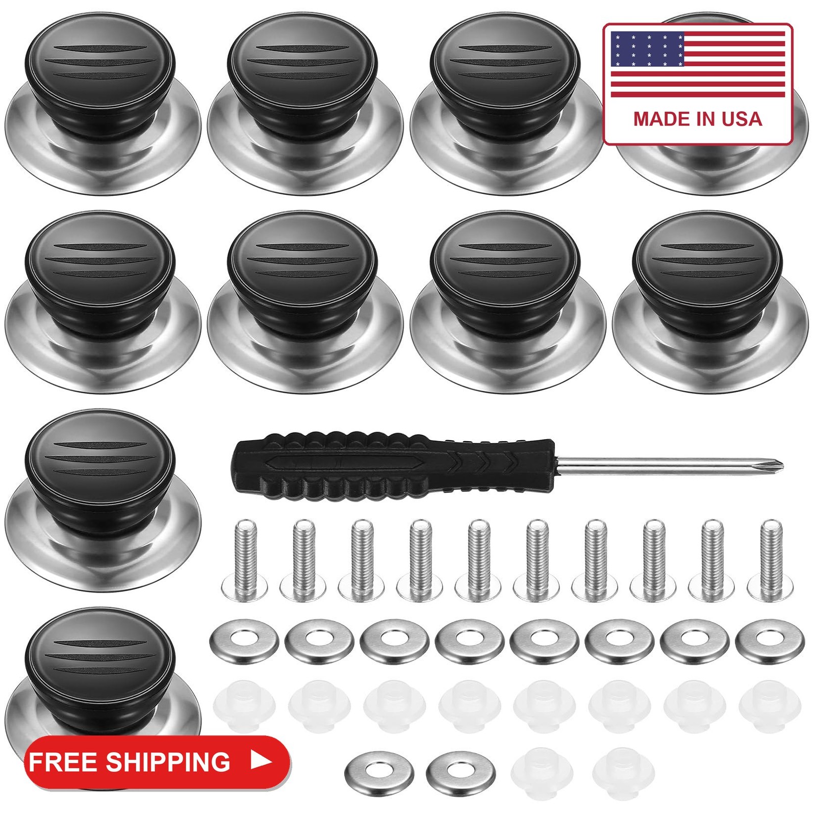 10 PCS Universal Replacement Grips, knobs for pots