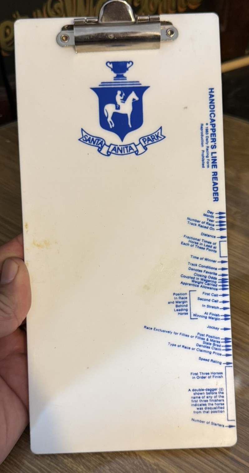VINTAGE 1983, SANTA ANITA PARK OFFICIAL HANDICAPPER\'s LINE READER HORSE RACING 