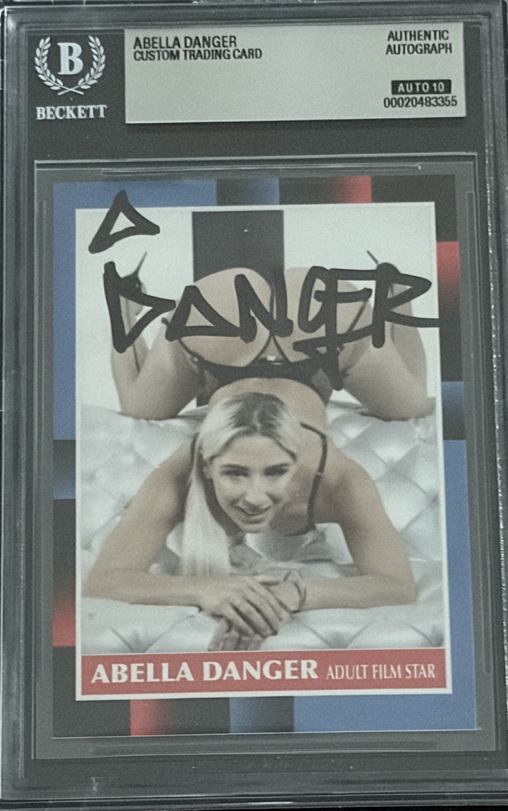 Abella Danger Signed Custom Trading Card Beckett Encapsulated Autograph GOAT COA Abella Danger Signed Custom Trading Card Beckett Encapsulated Autograph GOAT COA