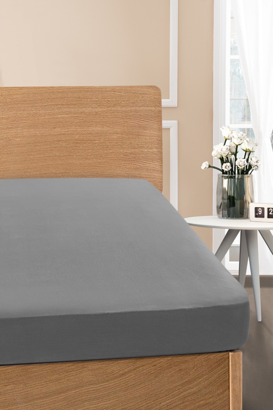 Non-Pilling All Around Elastic Jersey Knit Fitted Sheet 100% Turkish Cotton