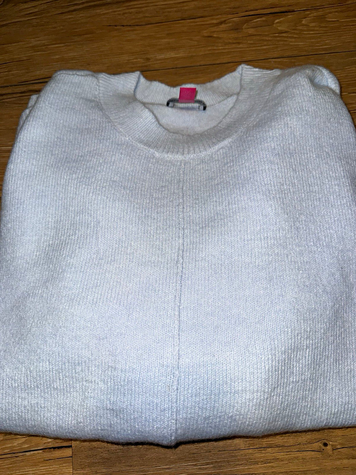 Vince Camuto Women\'s Light Blue Knit Crew Neck Stretch Sweater L Vince Camuto Women\'s Light Blue Knit Crew Neck Stretch Sweater L
