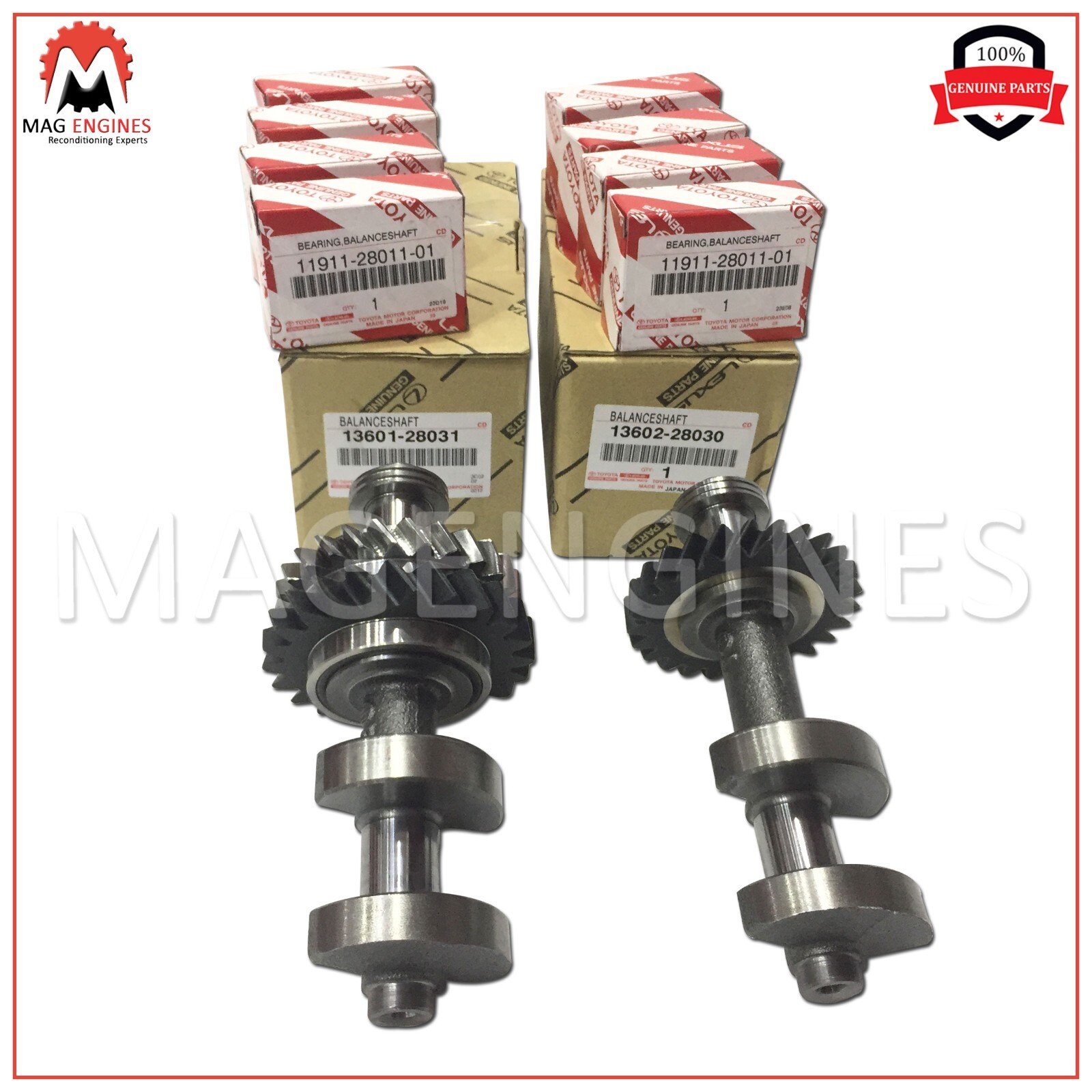 13601-28031 13602-28030 GENUINE BALANCE SHAFTS WITH BEARINGS 2AZ-FE 11911-28011