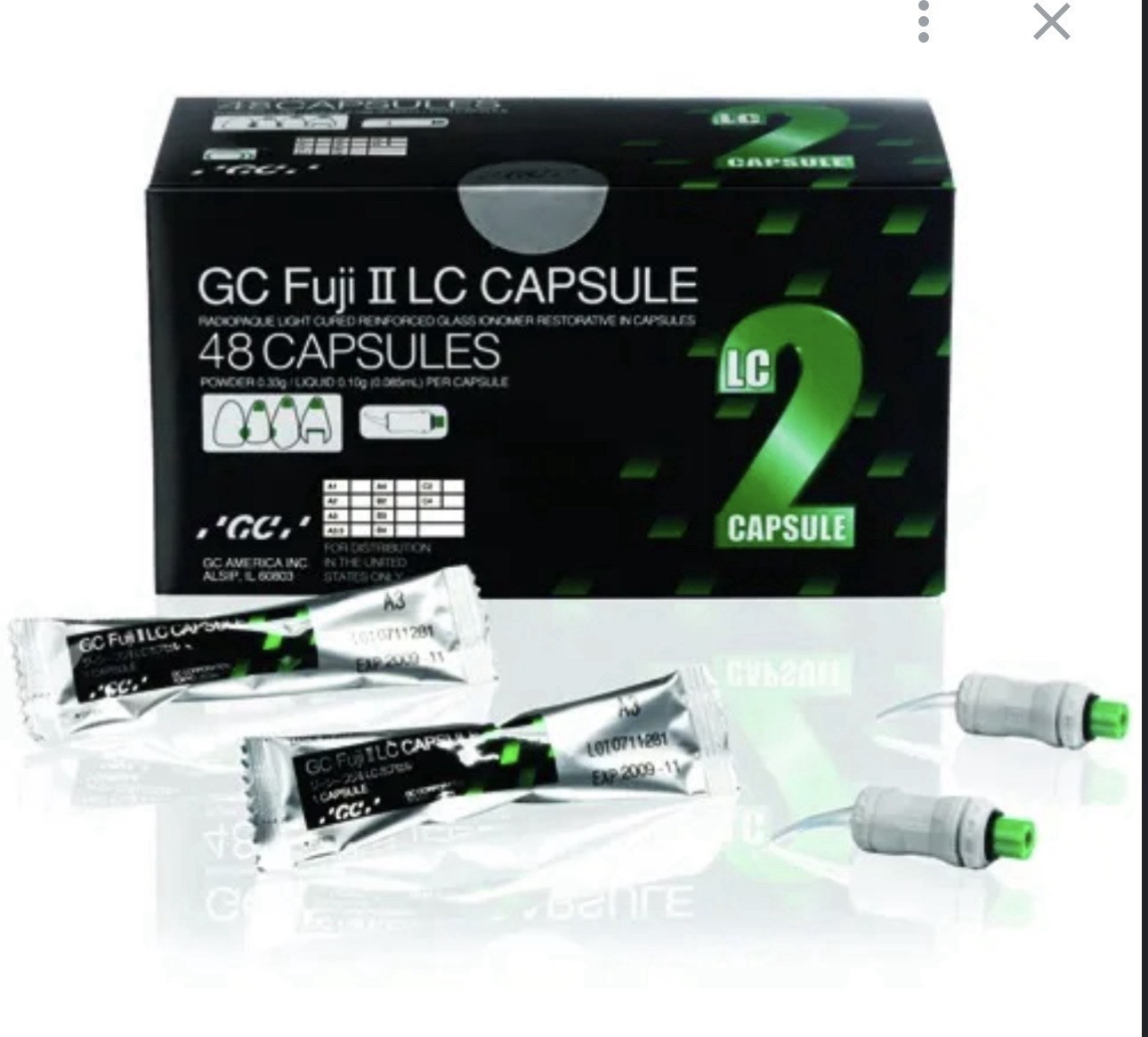 GC 425005 Fuji II LC Glass Ionomer Capsules A2 48/Bx GC 425005 Fuji II LC Glass Ionomer Capsules A2 48/Bx