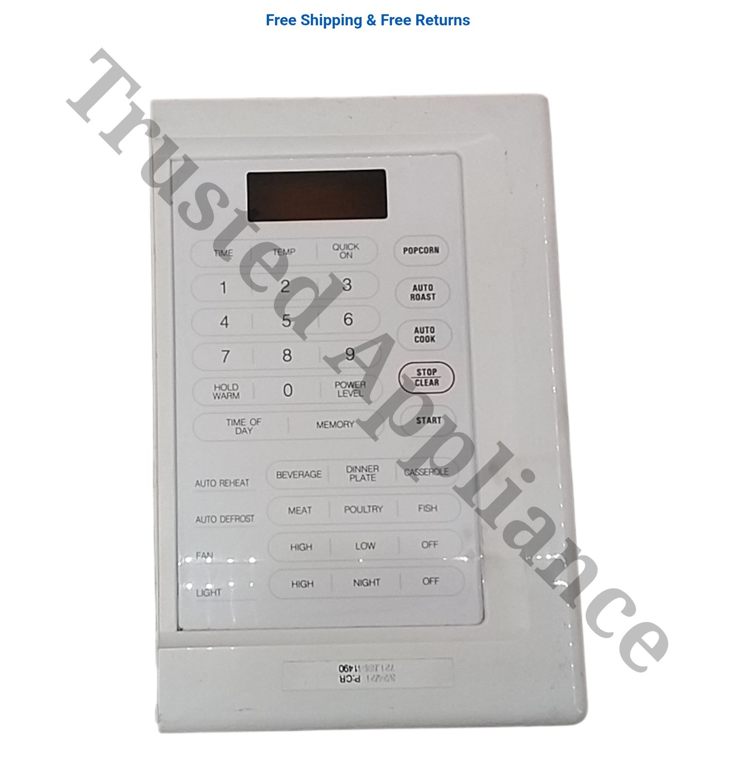 Kenmore Microwave Control Panel Console 4781W1A029A WHITE
