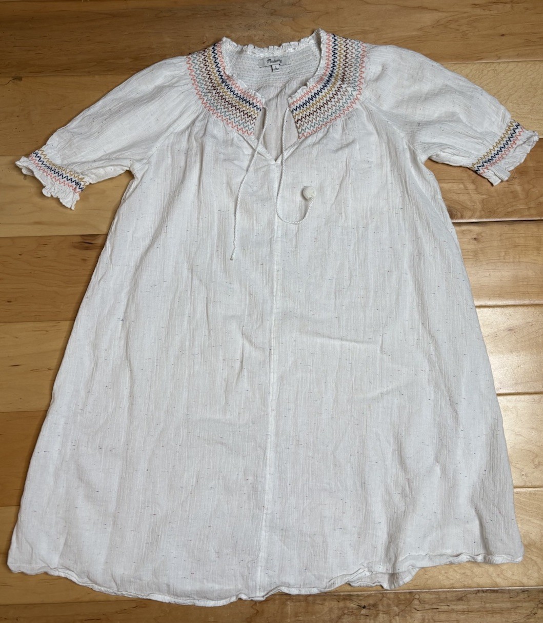 Madewell White Cotton Peasant Blouse Popover Top V-Neck Cottagecore 2 Piece Sz S Madewell White Cotton Peasant Blouse Popover Top V-Neck Cottagecore 2 Piece Sz S