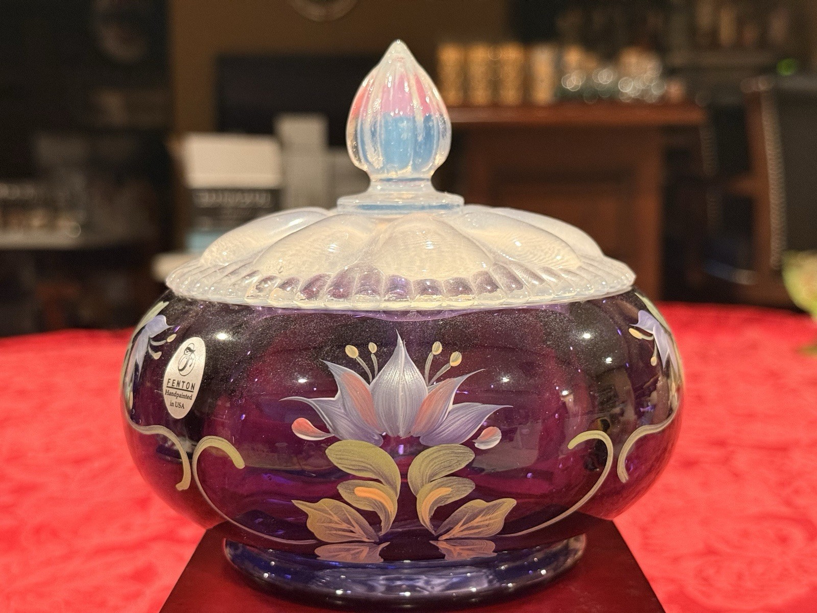 2001 Fenton Designer Showcase Royal Purple Covered Candy Dish Sign Ex Cond w/box 2001 Fenton Designer Showcase Royal Purple Covered Candy Dish Sign Ex Cond w/box