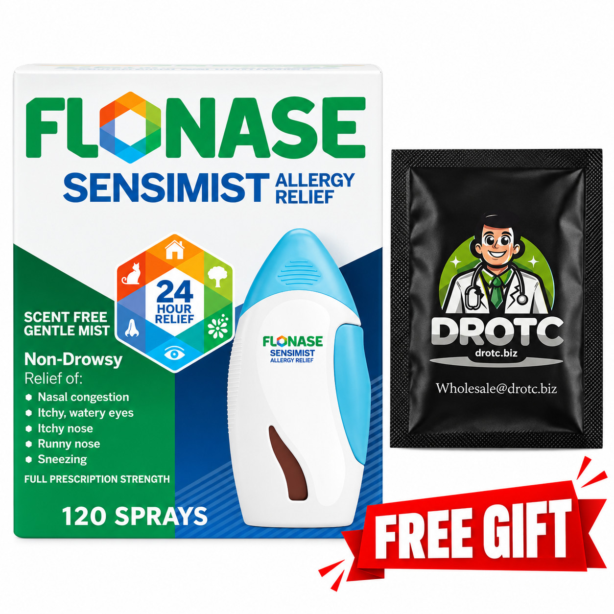 Flonase Sensimist Allergy Relief Nasal Non-Drowsy 120 Sprays + Free Wipe EX 6/27 Flonase Sensimist Allergy Relief Nasal Non-Drowsy 120 Sprays + Free Wipe EX 6/27