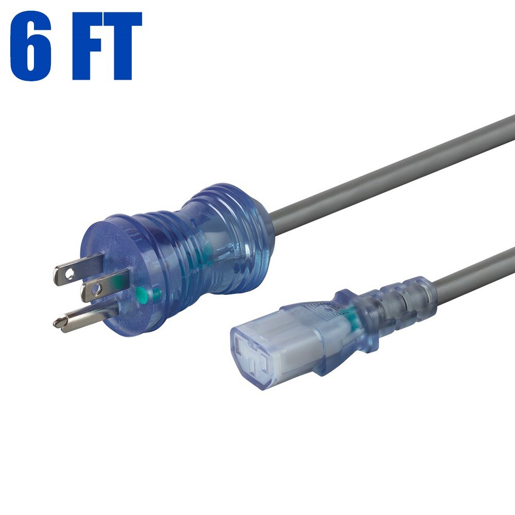 6 10 15FT Hospital Grade Power Cord Cable NEMA 5-15P to IEC 320 C13 3-Prong 10A