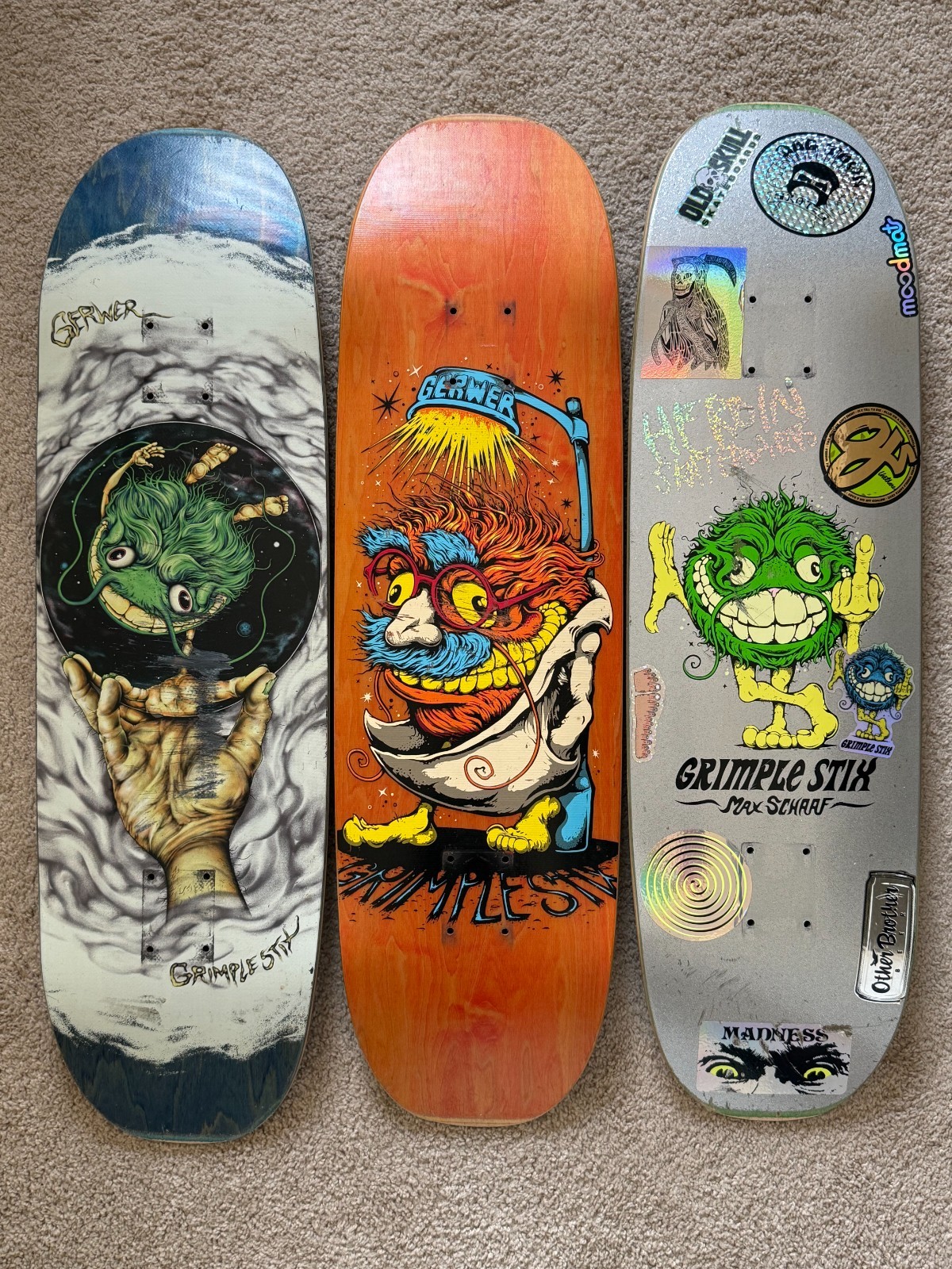 3 Used Skateboards Grimple Stix Frank Gerwer Max Schaaf antihero 3 Used Skateboards Grimple Stix Frank Gerwer Max Schaaf antihero