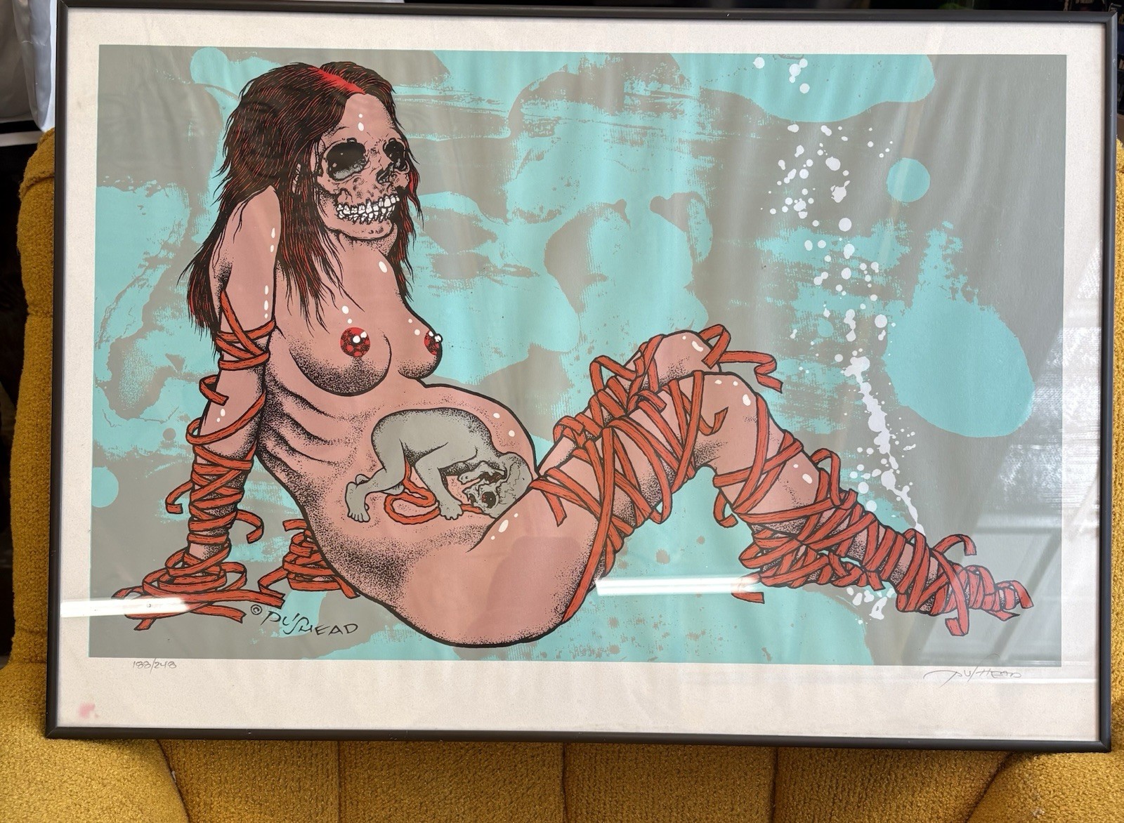 Limited Edition Screen Print Waiting W/ Child SWAMP 98 By Pushead Signed 188/248