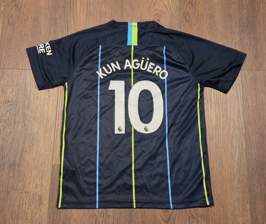 Sergio Kun Aguero Manchester City Youth Soccer Jersey Medium Football #10