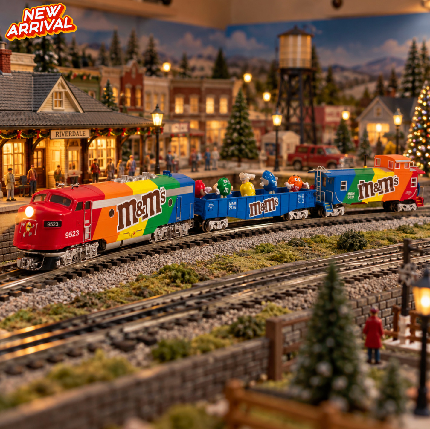 O Gauge M&M Express Train Set with Wireless Remote Contol Lights & Sounds NEW O Gauge M&M Express Train Set with Wireless Remote Contol Lights & Sounds NEW