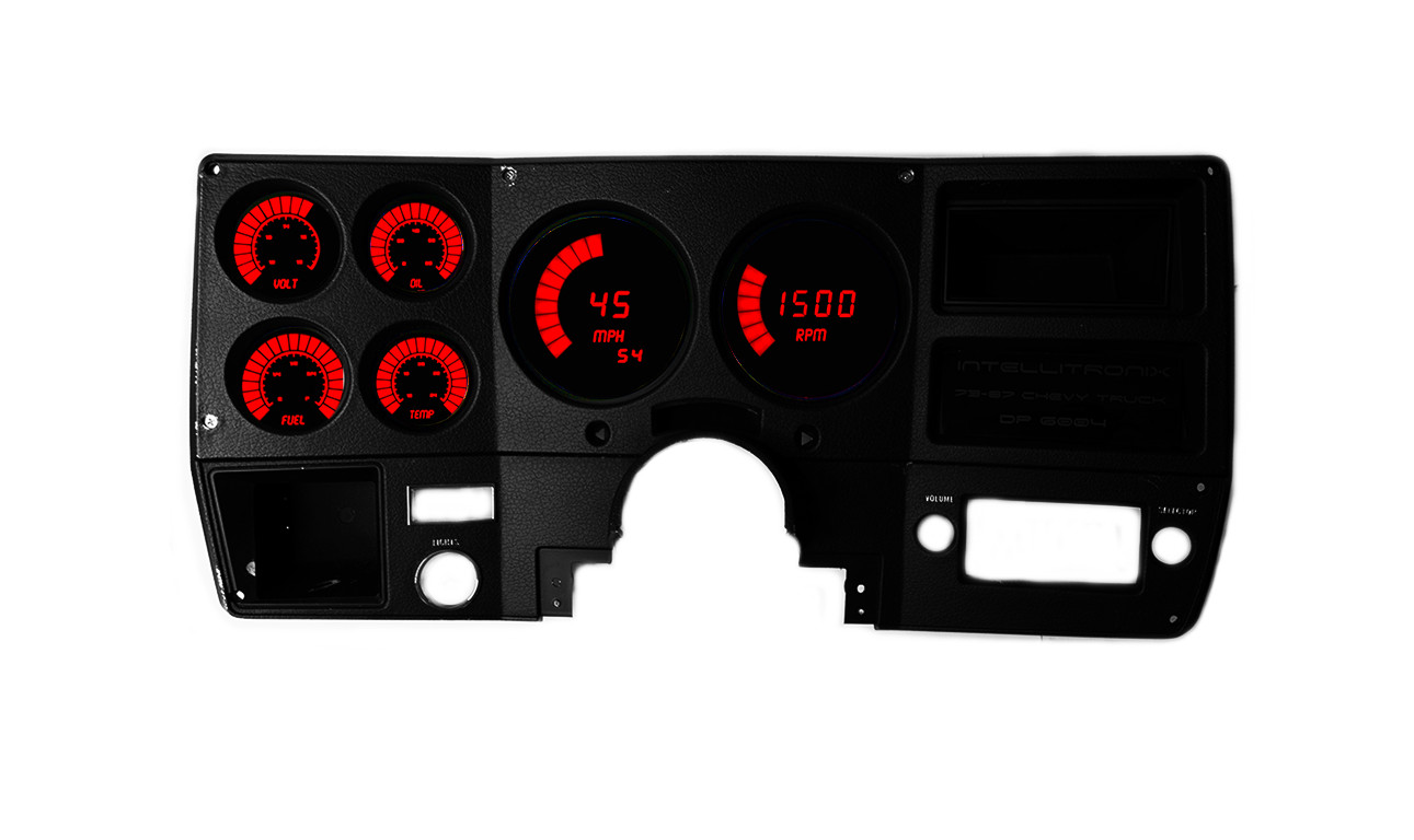 1973-1987 Chevy Truck Analog Dash Panel Red LED Bar-Graph Gauges USA Made