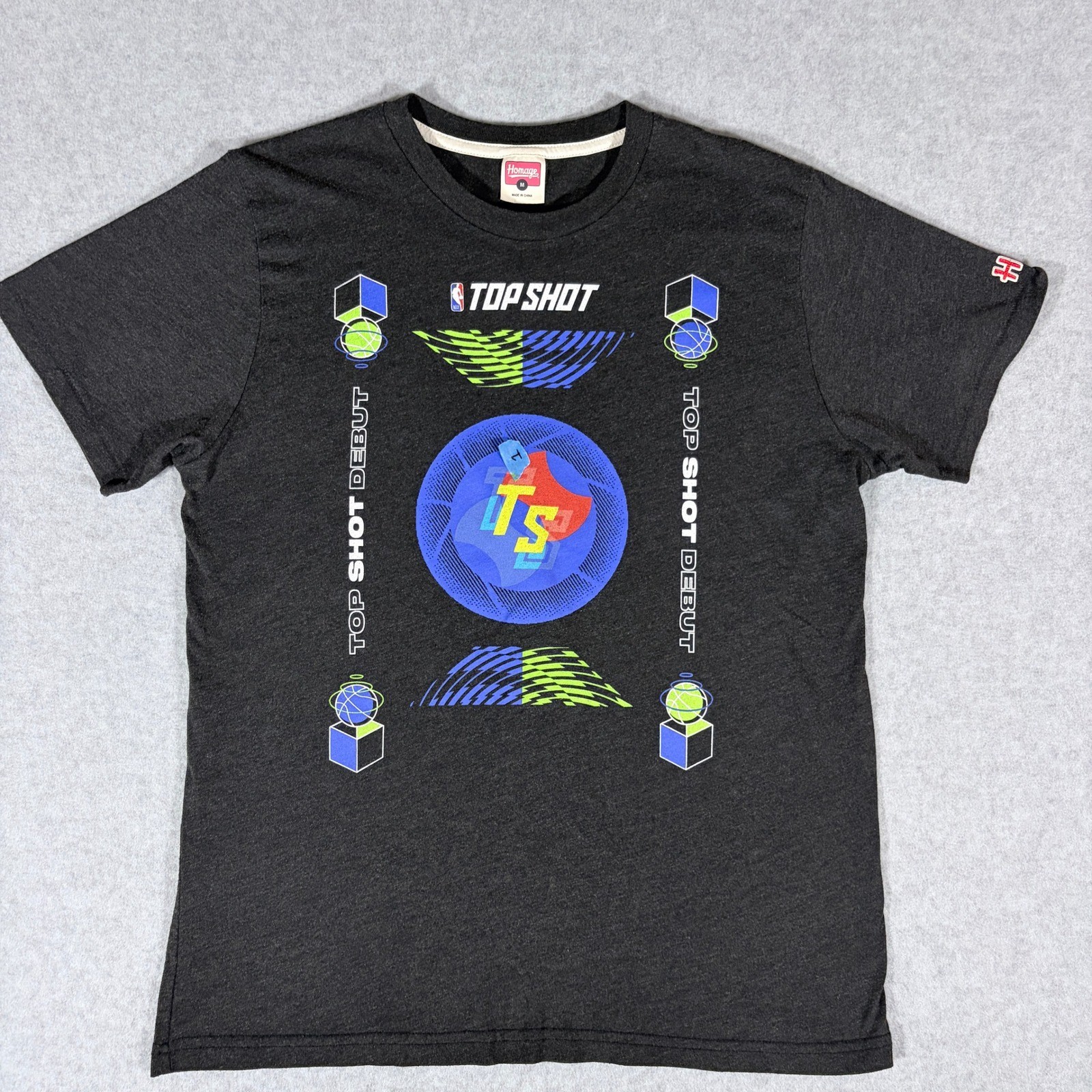 Homage NBA Top Shot Debut Graphic T-Shirt Charcoal Gray Men Size M Basketball