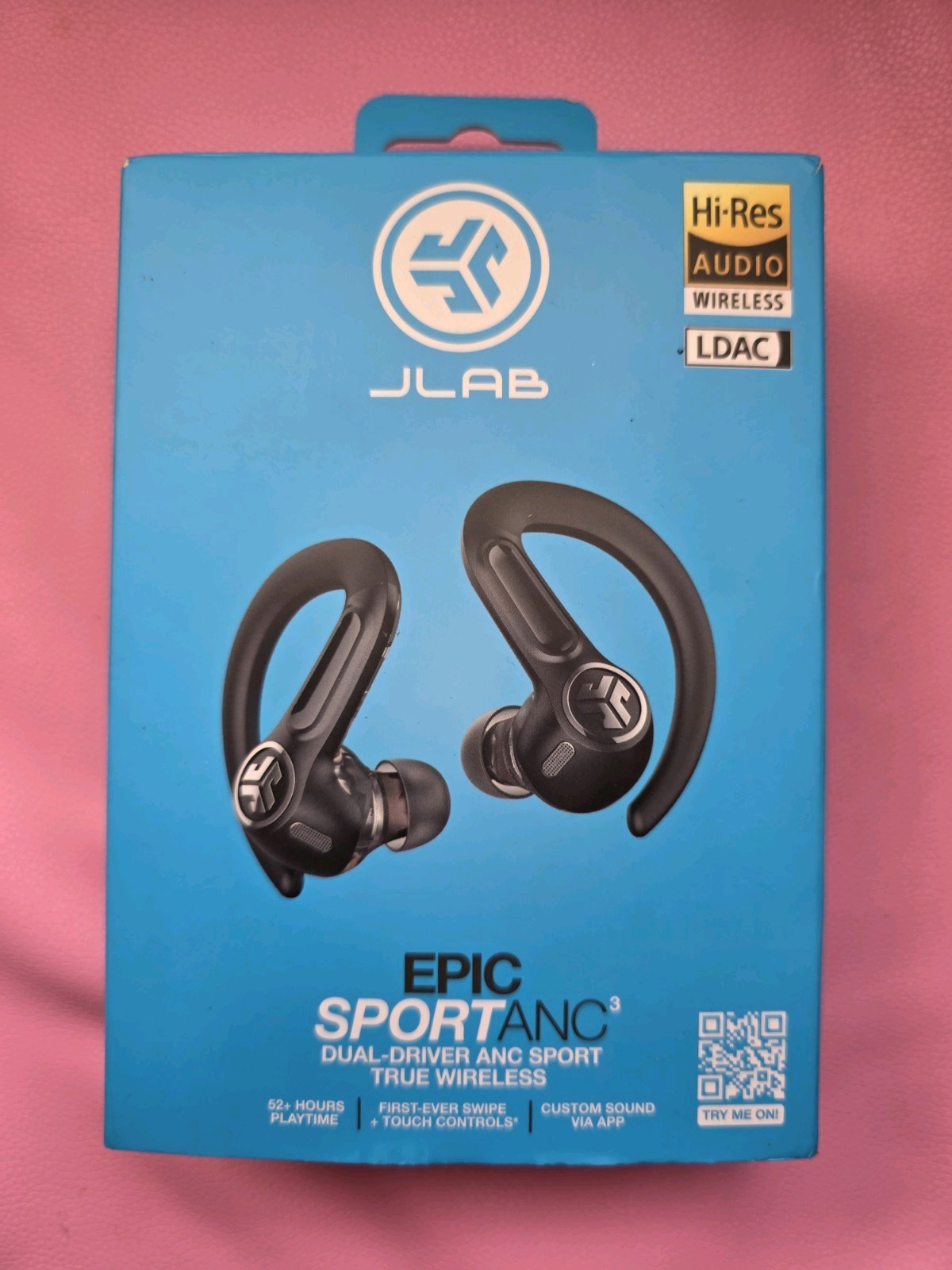 JLab Epic Sport ANC 3 Dual-Driver Sport Wireless Earbuds Black