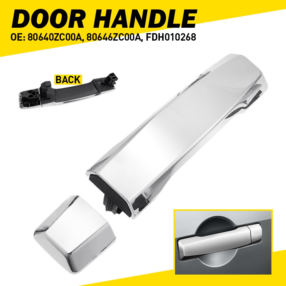 Rear Left/Right Chrome Exterior Door Handle for Nissan Titan 2004-2015 2017-18