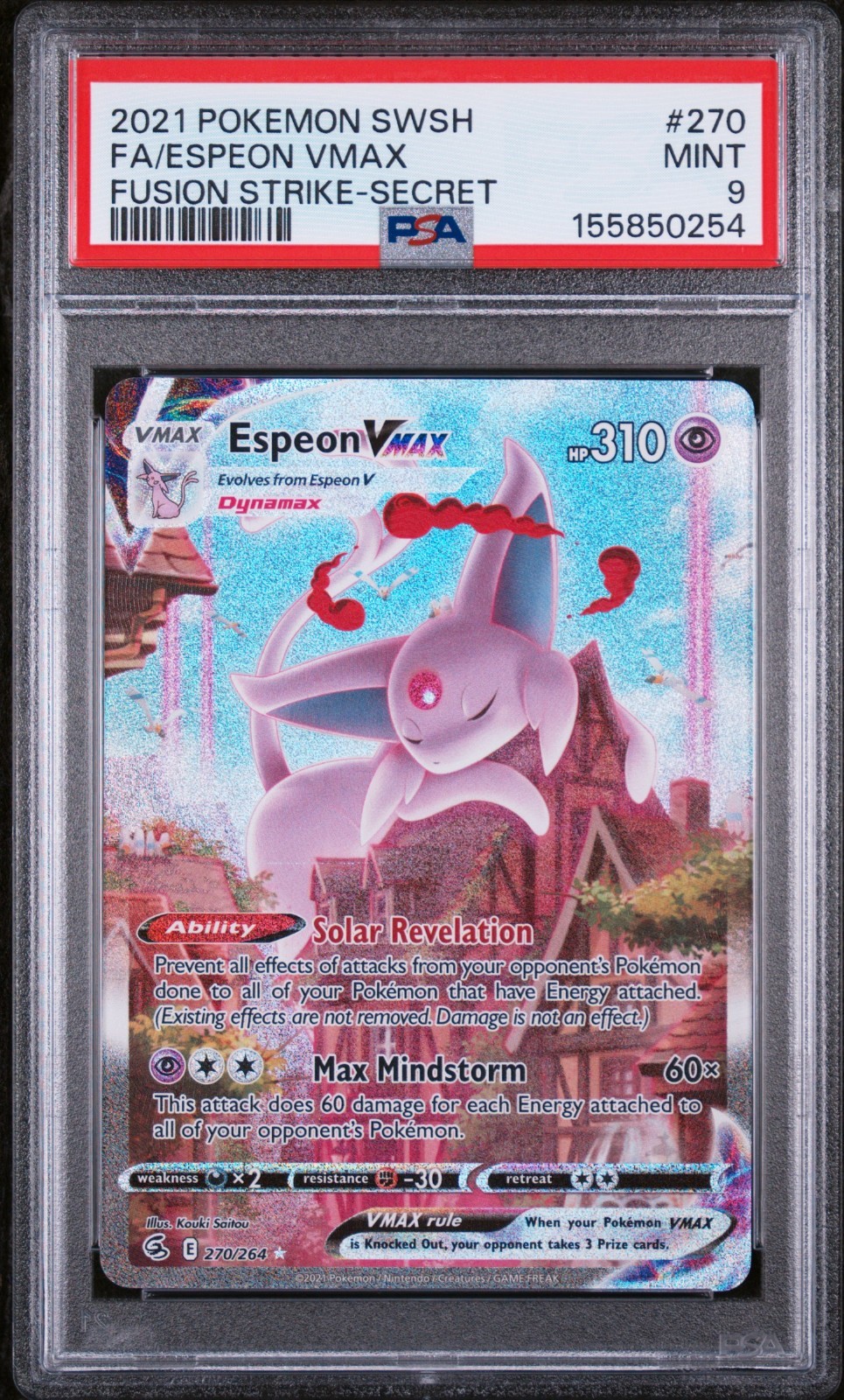 2021 POKEMON SWORD & SHIELD FUSION STRIKE SECRET #270 FULL ART/ESPEON VMAX PSA 9 2021 POKEMON SWORD & SHIELD FUSION STRIKE SECRET #270 FULL ART/ESPEON VMAX PSA 9