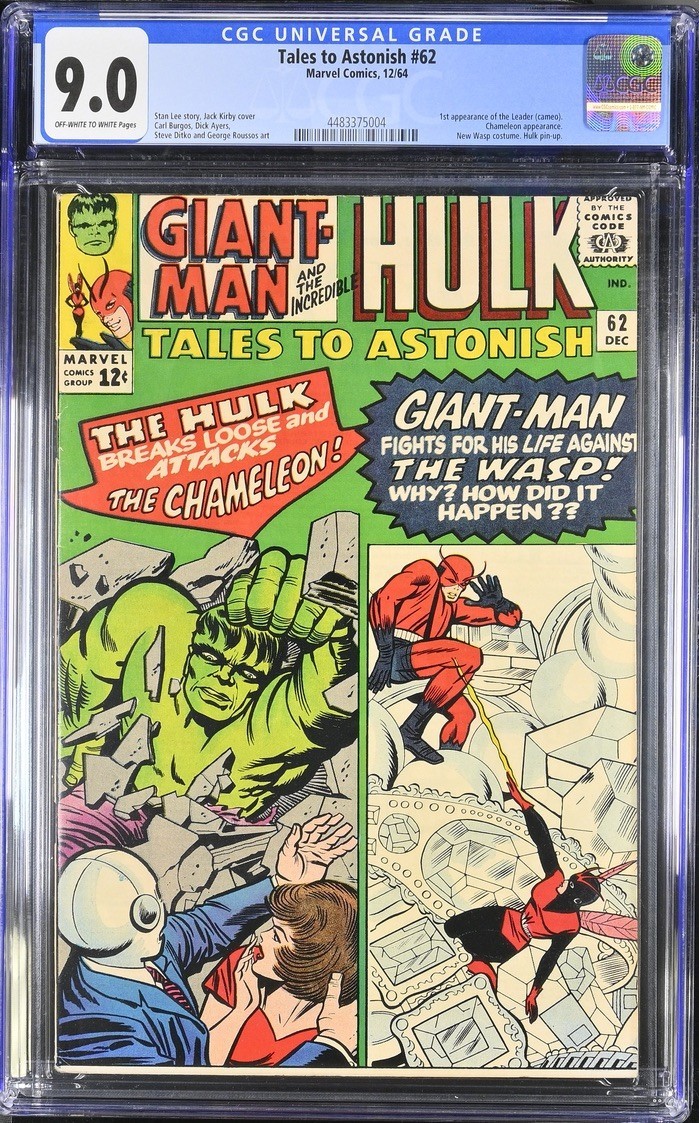 Tales to Astonish #62 (Marvel Comics 1964) CGC 9.0 1st Leader Hulk Giant-Man Key Tales to Astonish #62 (Marvel Comics 1964) CGC 9.0 1st Leader Hulk Giant-Man Key