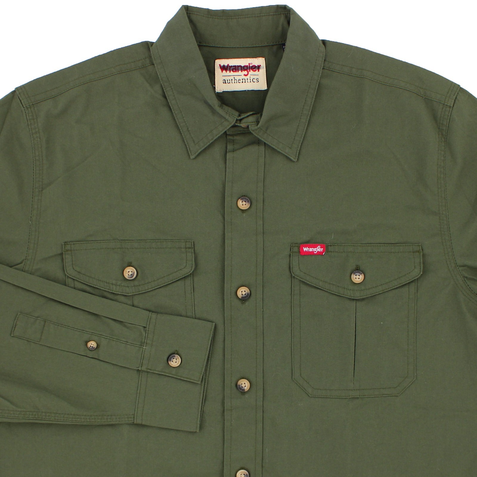 Wrangler Authentics Men's Shirt, Collared, Long Sleeve, Button Up