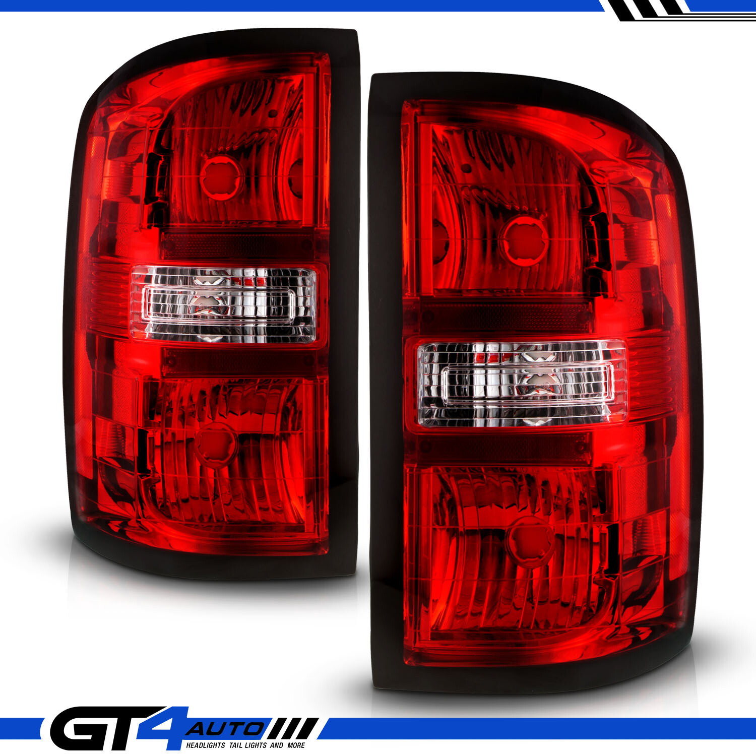 Fit 2014-2018 GMC Sierra 1500/2500/3500 Truck OE Red Replacement Tail Light Pair