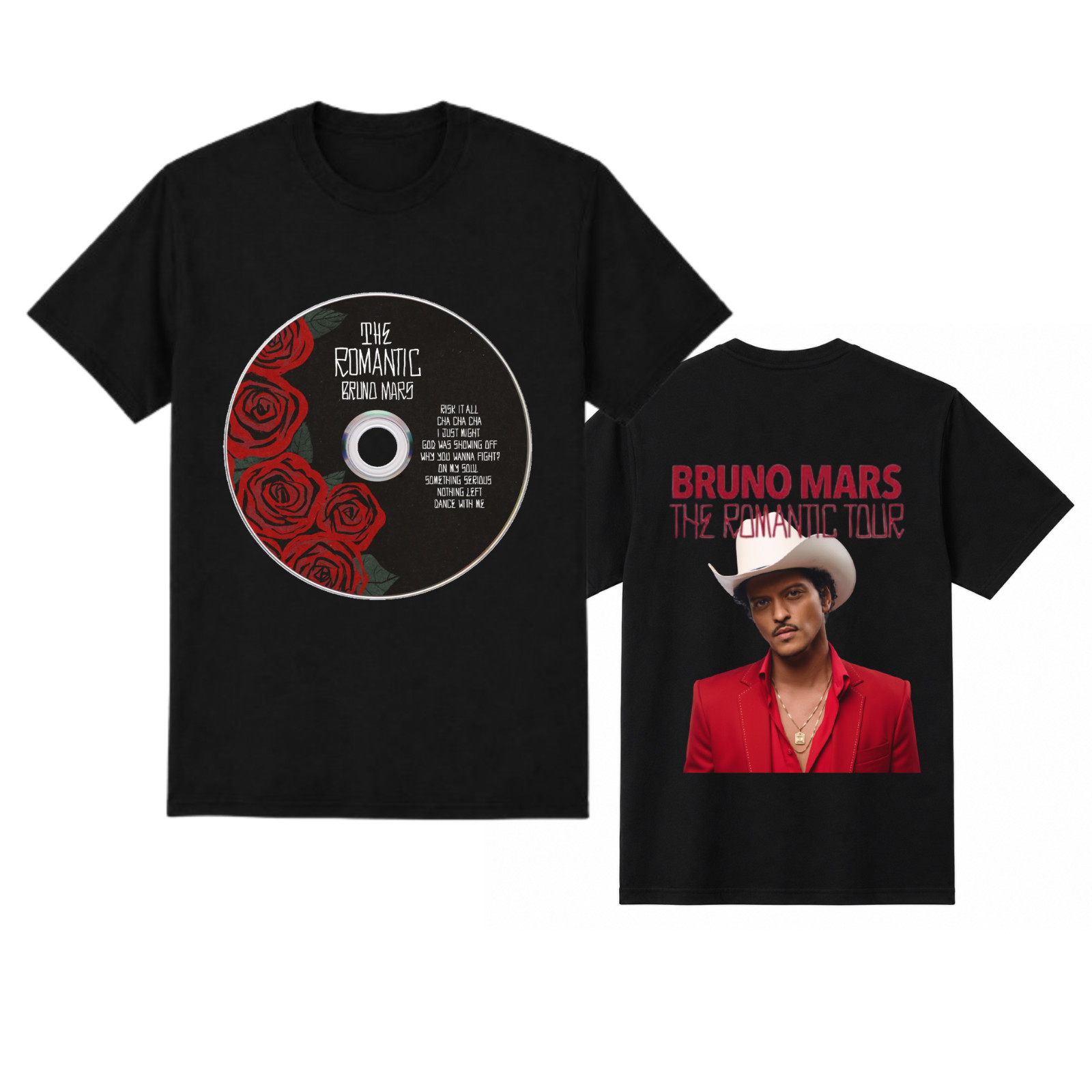 Bruno Mars Tour T-Shirt Vintage Graphic Fan Art Concert Tee Reprint