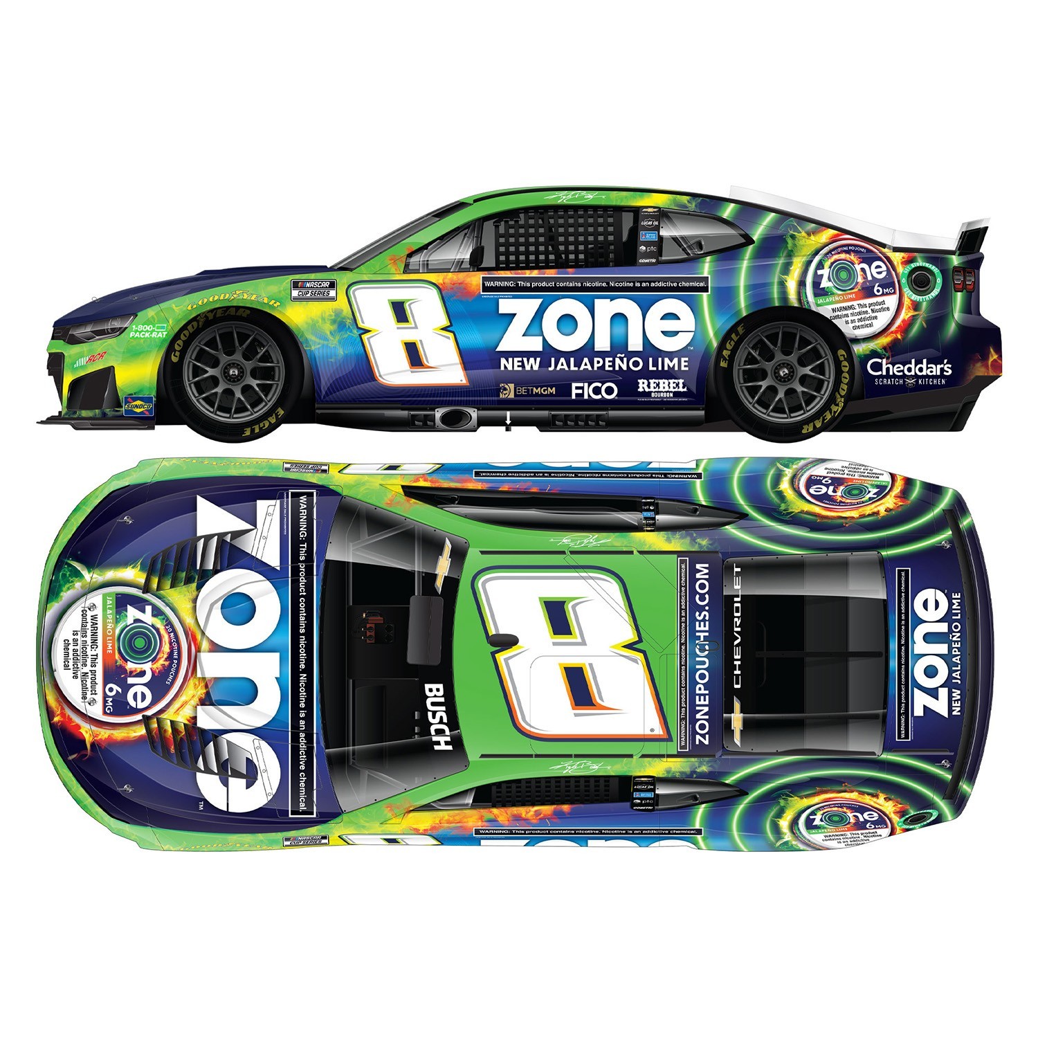 2026 Kyle Busch Zone Jalapeno Lime 1:24 Lionel Racing ARC Diecast Car 2026 Kyle Busch Zone Jalapeno Lime 1:24 Lionel Racing ARC Diecast Car