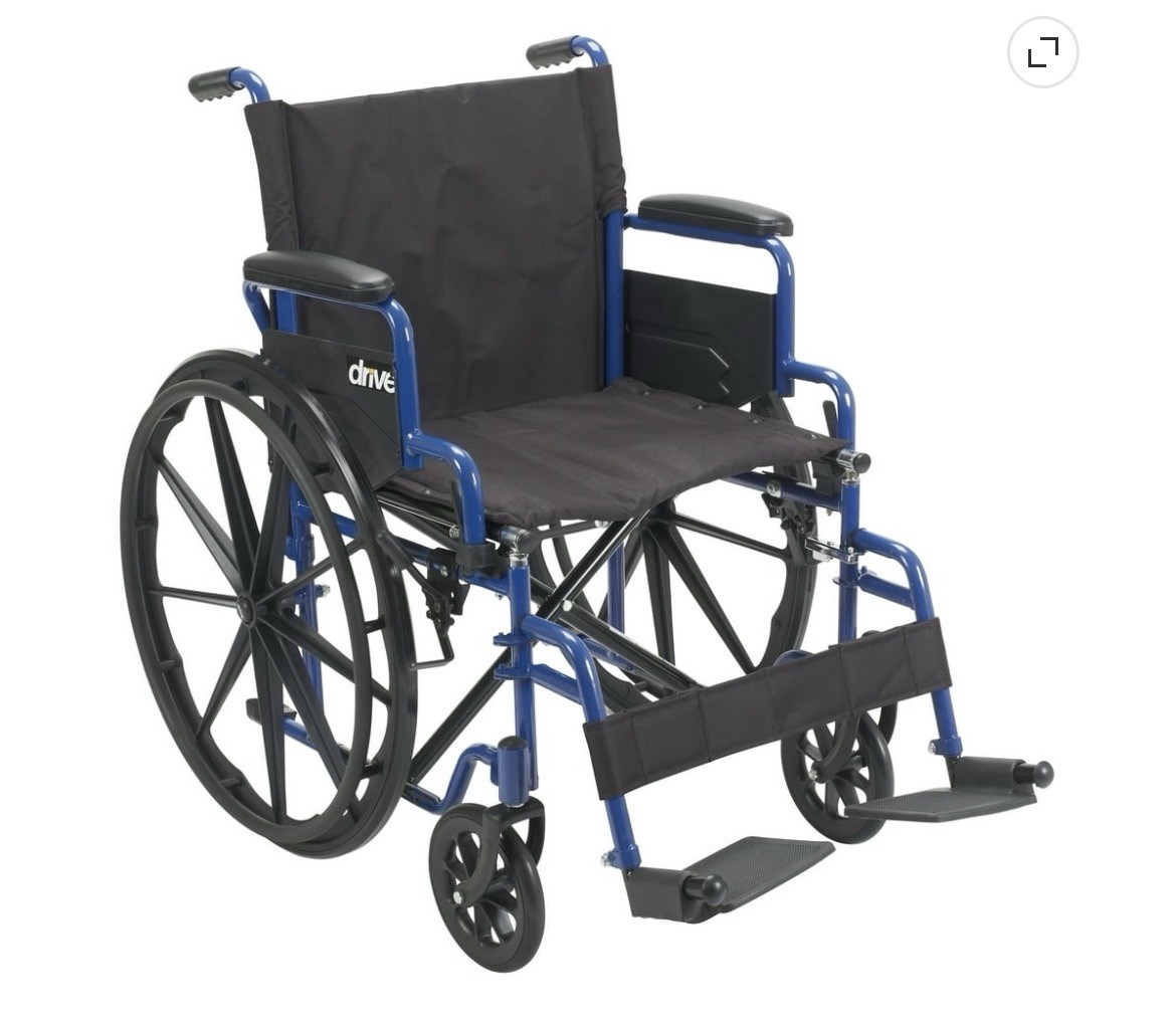 Drive Medical Blue Streak Manual Wheelchair – 20” Seat – Blue