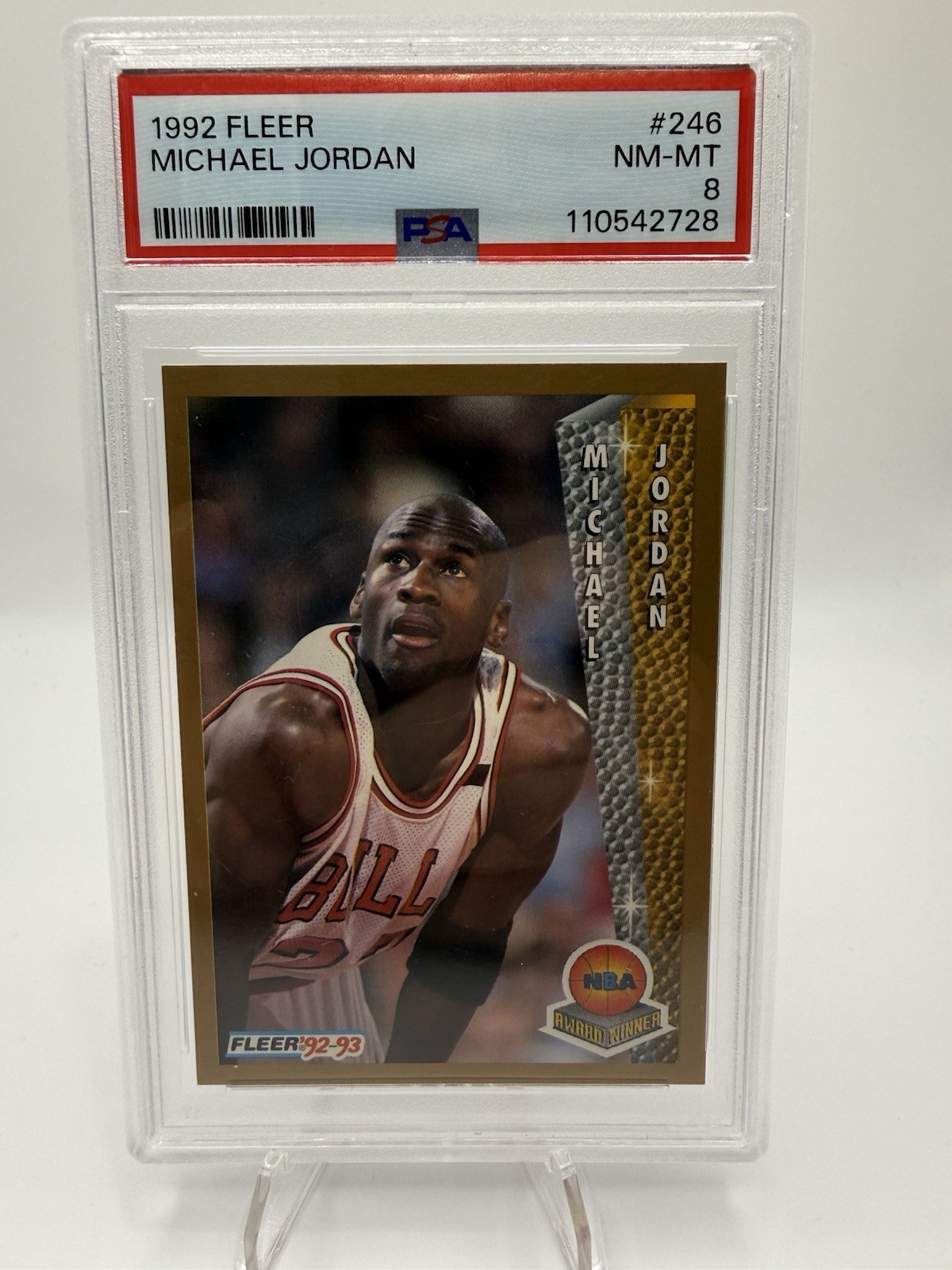 1992-93 FLEER MICHAEL JORDAN #246 NM-MT PSA 8 1992-93 FLEER MICHAEL JORDAN #246 NM-MT PSA 8