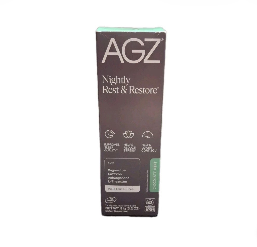 AGZ Nightly Rest & Restore Sleep Supplement - Chocolate Mint 7 ct Exp 06/27