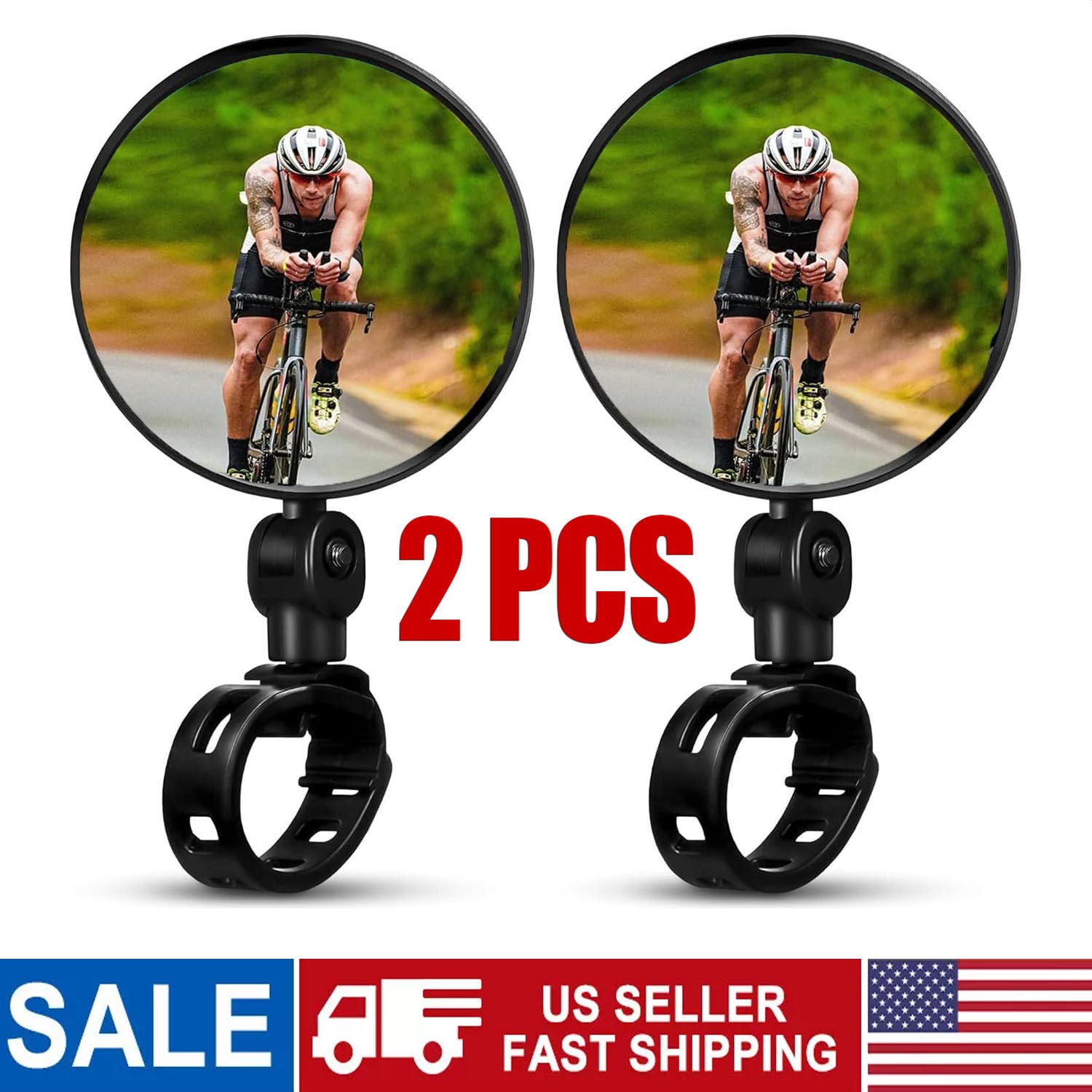 2Pcs Bike Mirror Rotaty Round MTB Road Handlebar Bicycle Rear View Glass Cycling 2Pcs Bike Mirror Rotaty Round MTB Road Handlebar Bicycle Rear View Glass Cycling